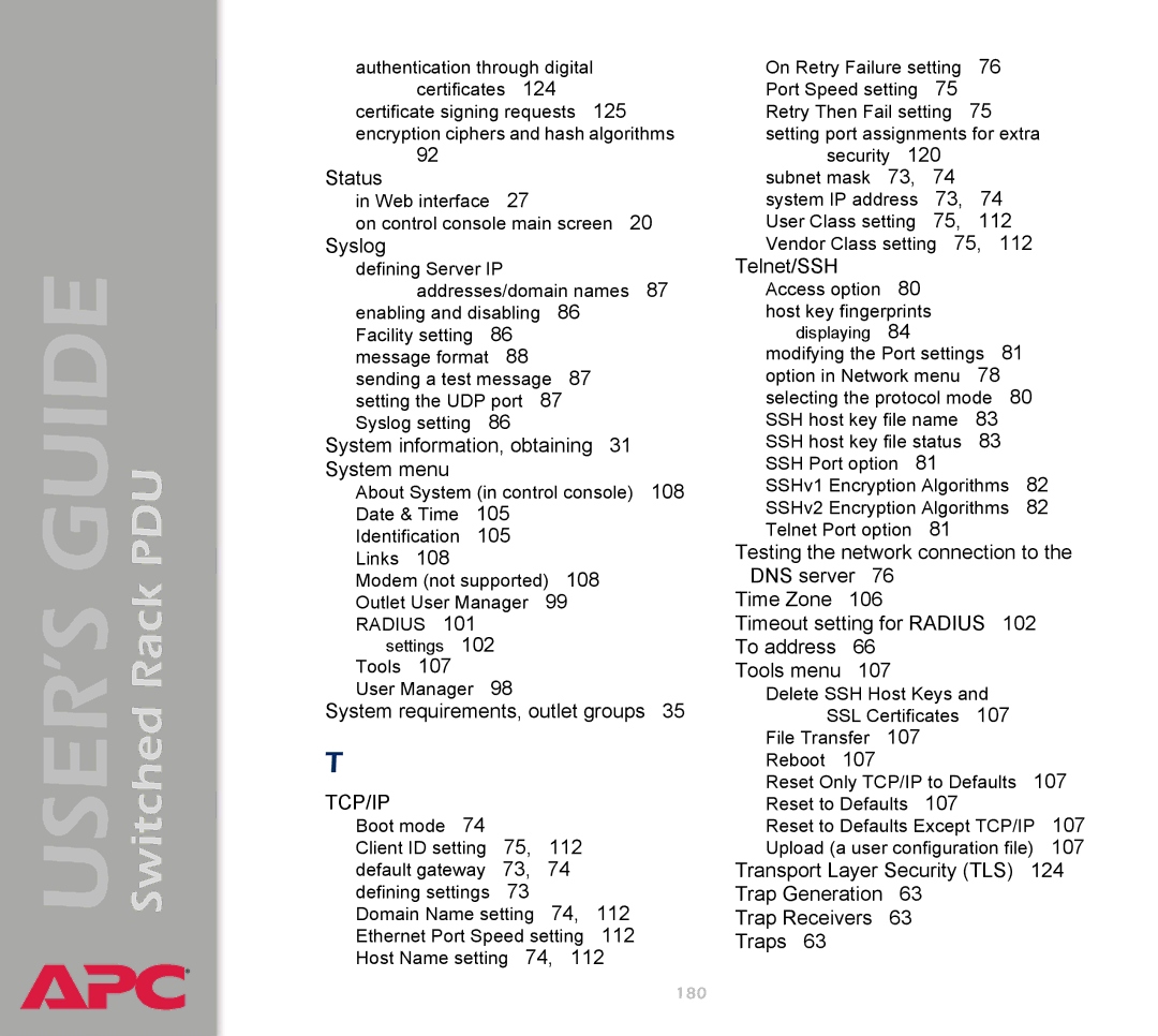 APC AP7900 manual Tcp/Ip 