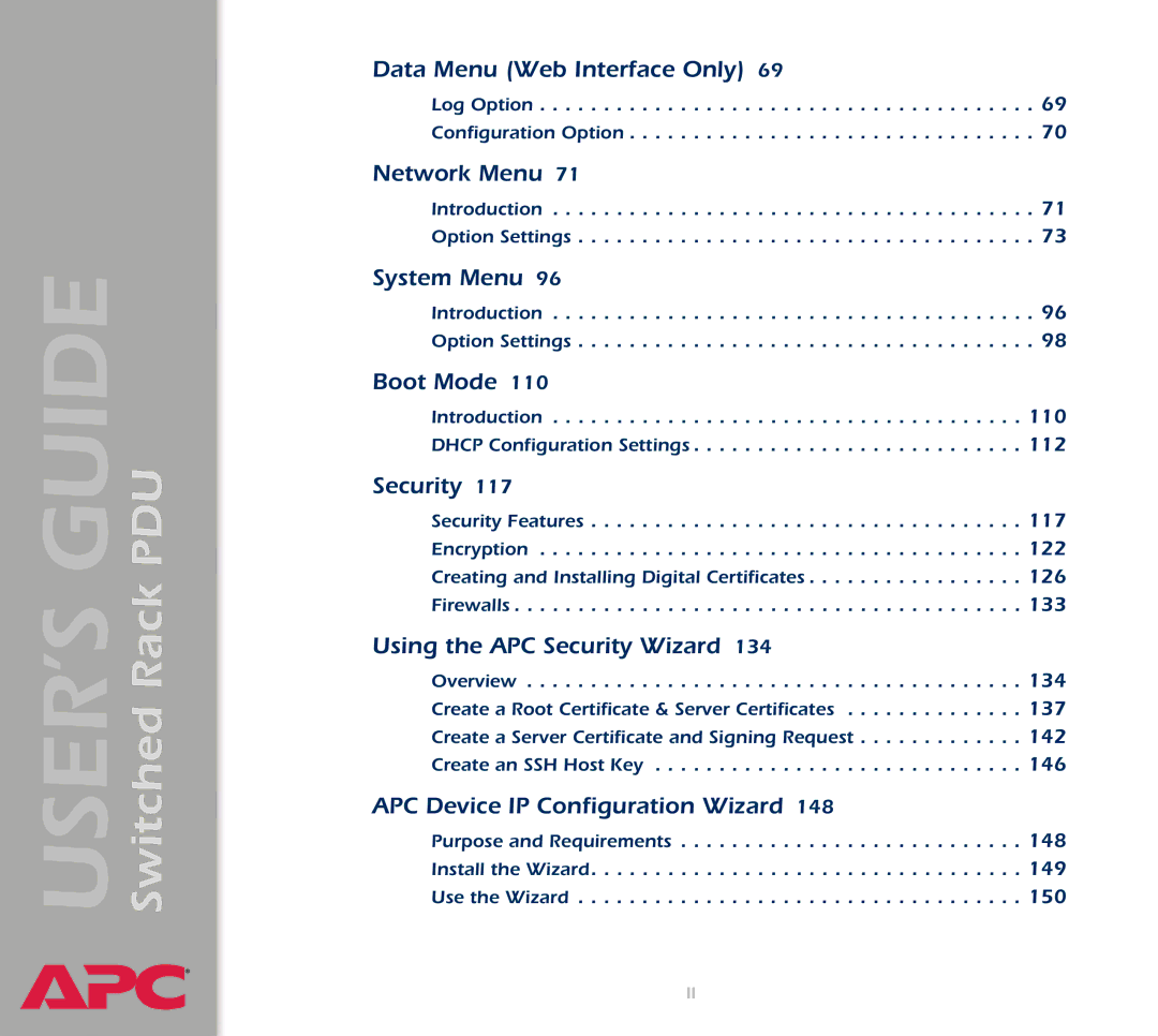 APC AP7900 manual Data Menu Web Interface Only 