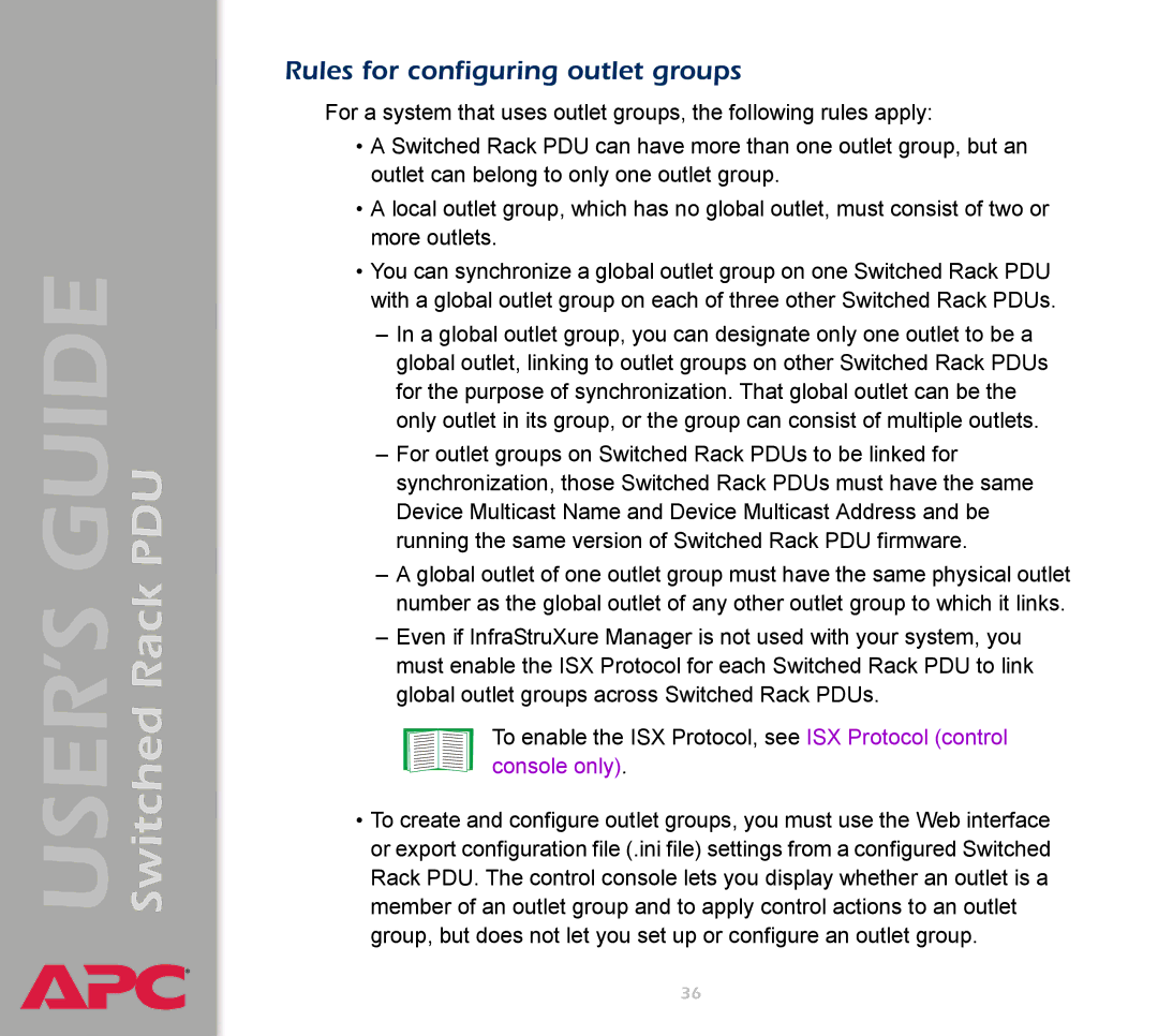 APC AP7900 manual Rules for configuring outlet groups 