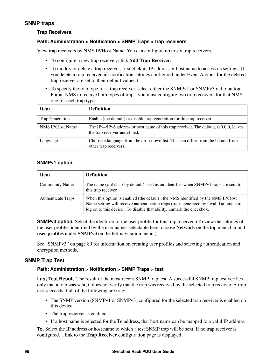 APC AP8941, AP89XX manual Snmp traps, Snmp Trap Test 