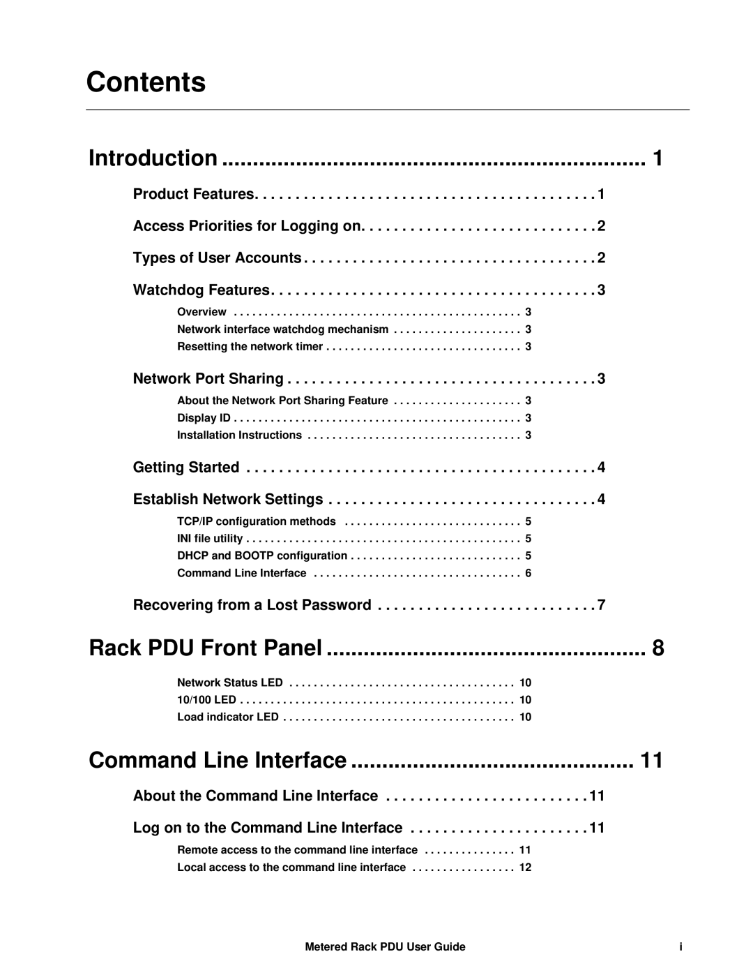 APC AP8941, AP89XX manual Contents 