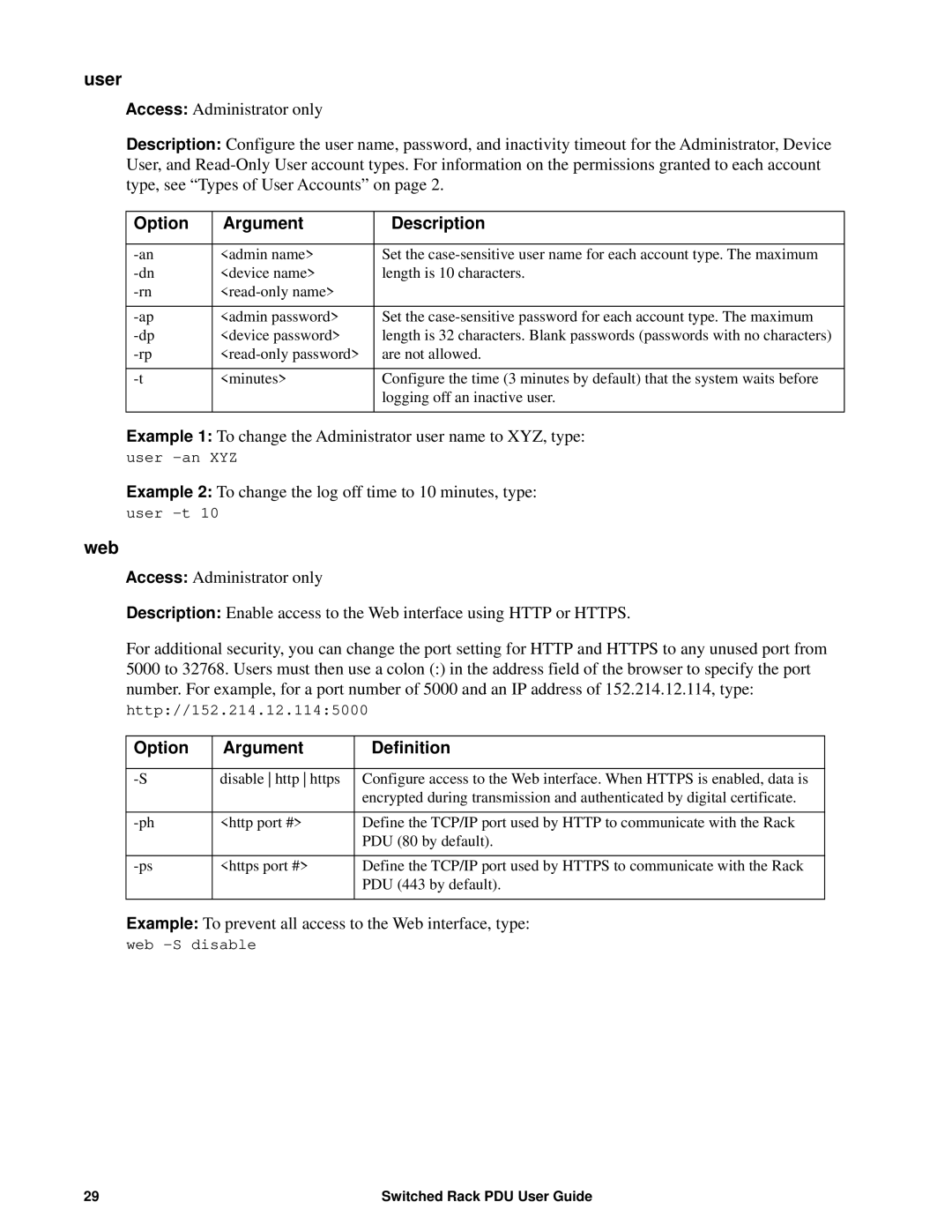 APC AP8941, AP89XX manual User, Web 