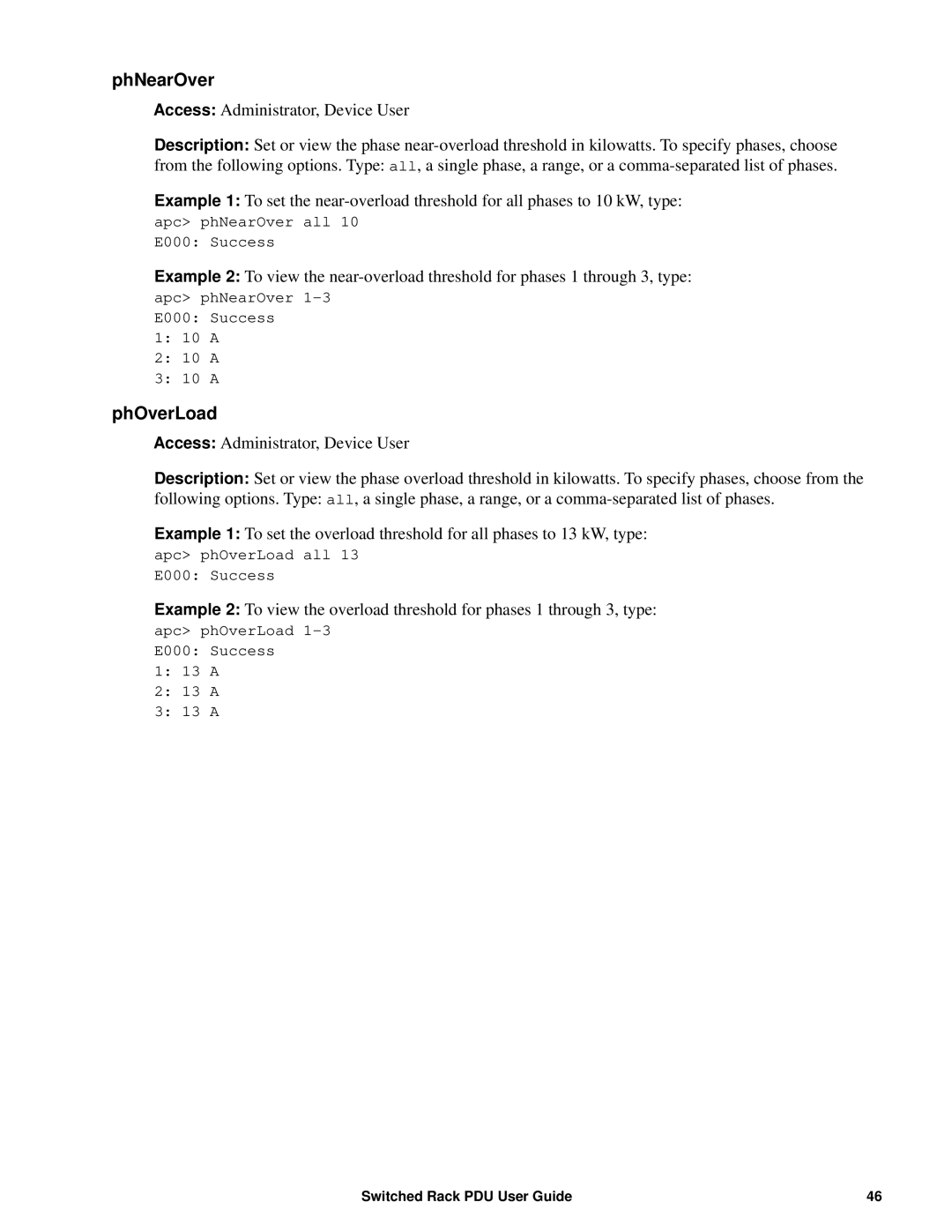 APC AP89XX, AP8941 manual PhNearOver, PhOverLoad 