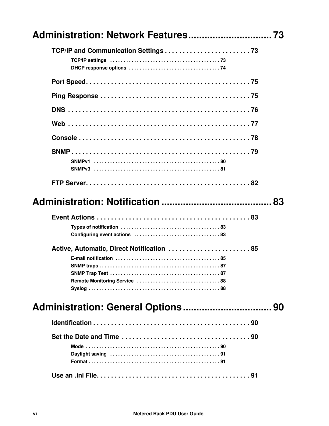 APC AP89XX, AP8941 manual Administration Network Features 