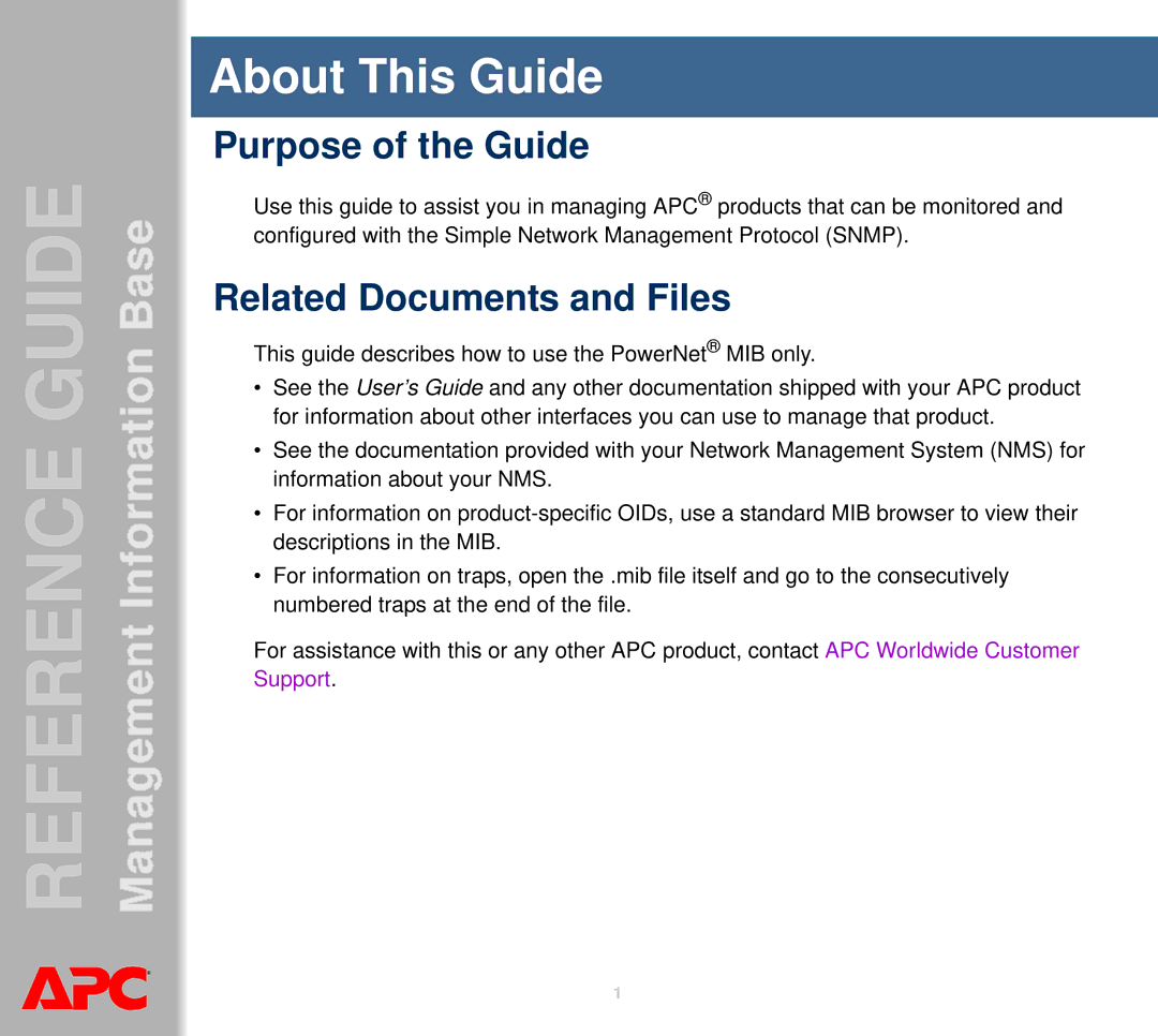 APC AP8959NA3 manual About This Guide, Purpose of the Guide, Related Documents and Files 