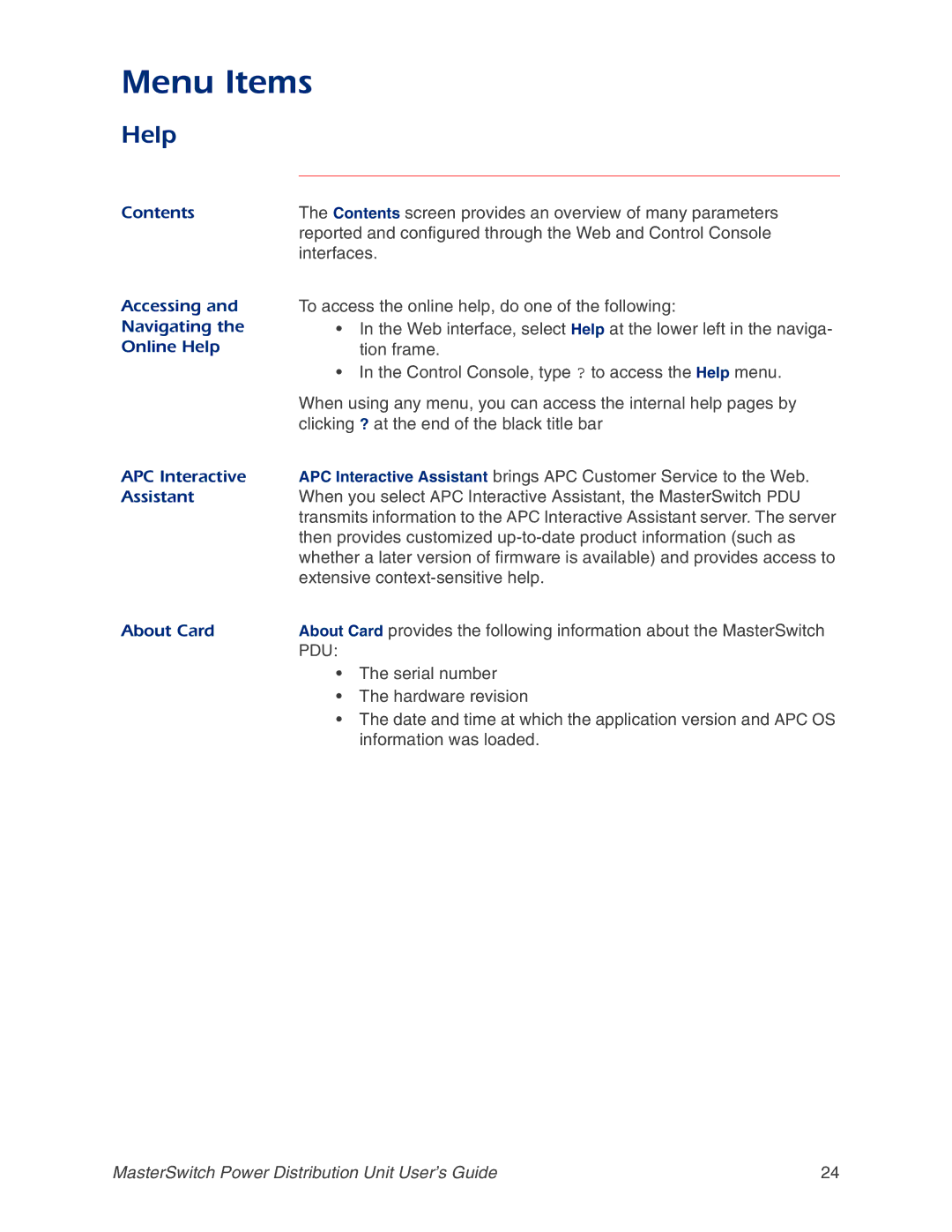 APC AP9218, AP9211, AP9217, AP9212 manual Help, About Card, Serial number, Hardware revision 