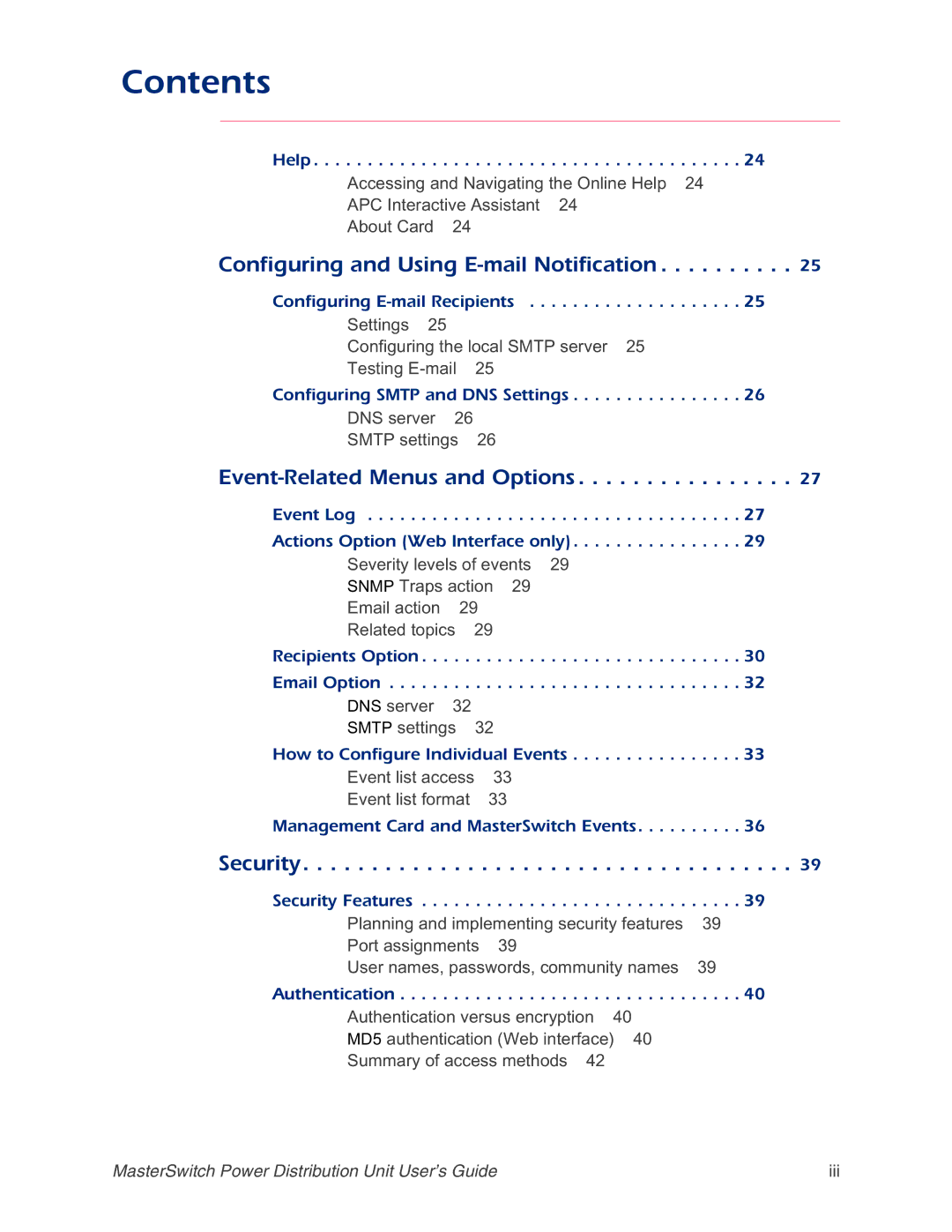 APC AP9212, AP9218, AP9211, AP9217 manual Contents 