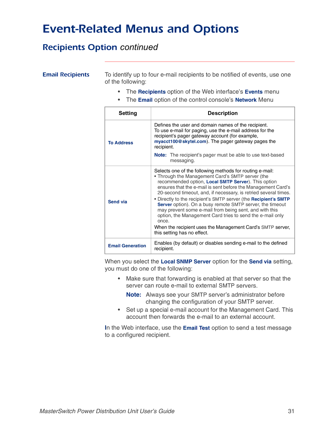 APC AP9212, AP9218, AP9211, AP9217 manual Setting Description 