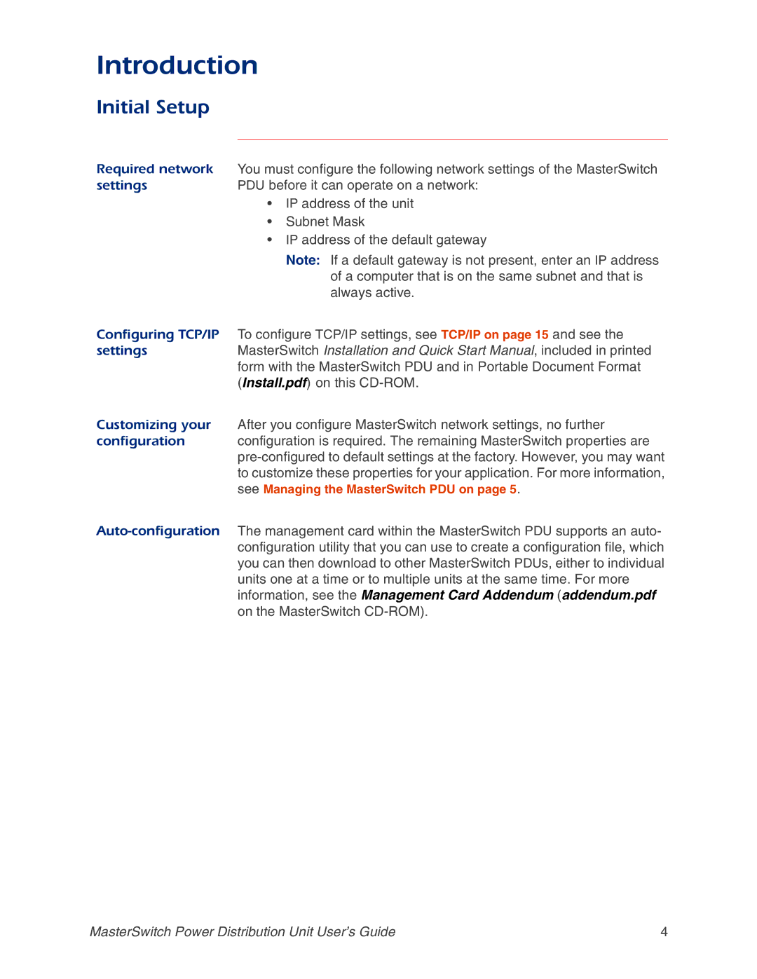 APC AP9218, AP9211, AP9217, AP9212 manual Initial Setup 