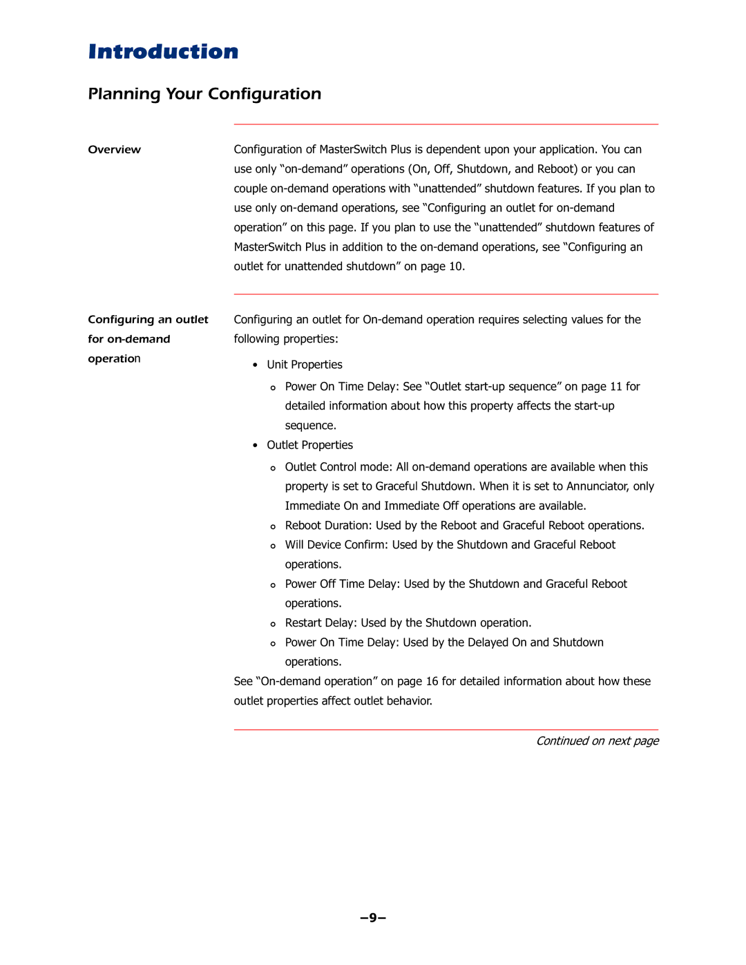 APC AP9225EXP manual Planning Your Configuration, ‡ 8QLW3URSHUWLHV, ‡ 2XWOHW3URSHUWLHV, Rshudwlrqv 