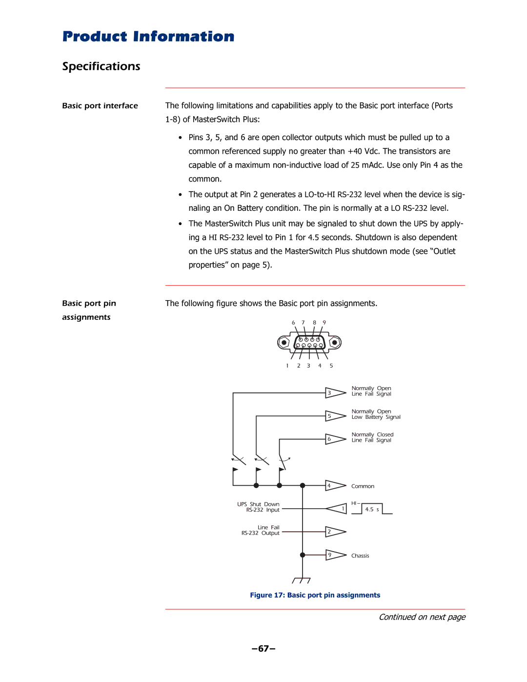 APC AP9225EXP manual Specifications, Frpprq, Basic port pin, Assignments, ±± 