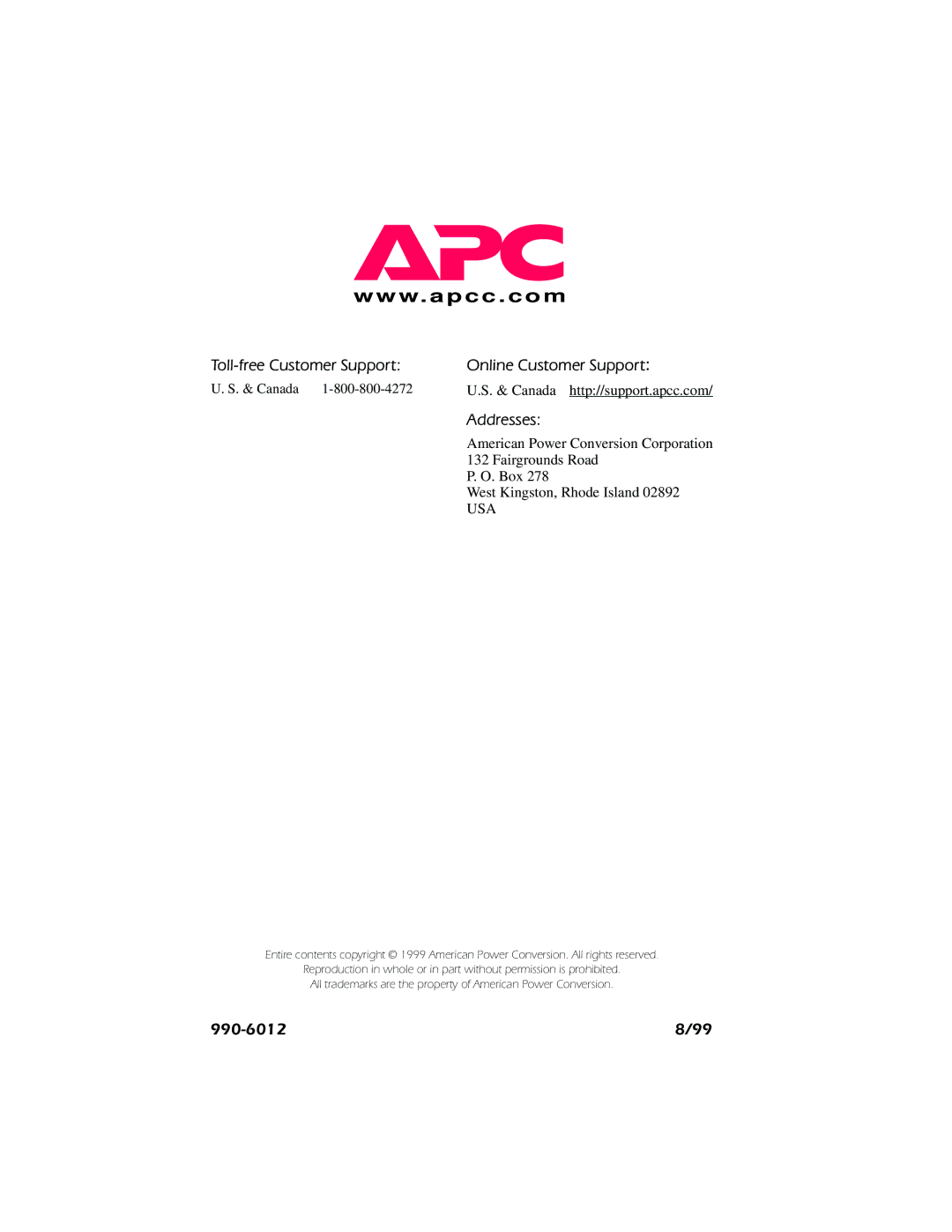 APC AP9225EXP manual W. a p c c . c o m 