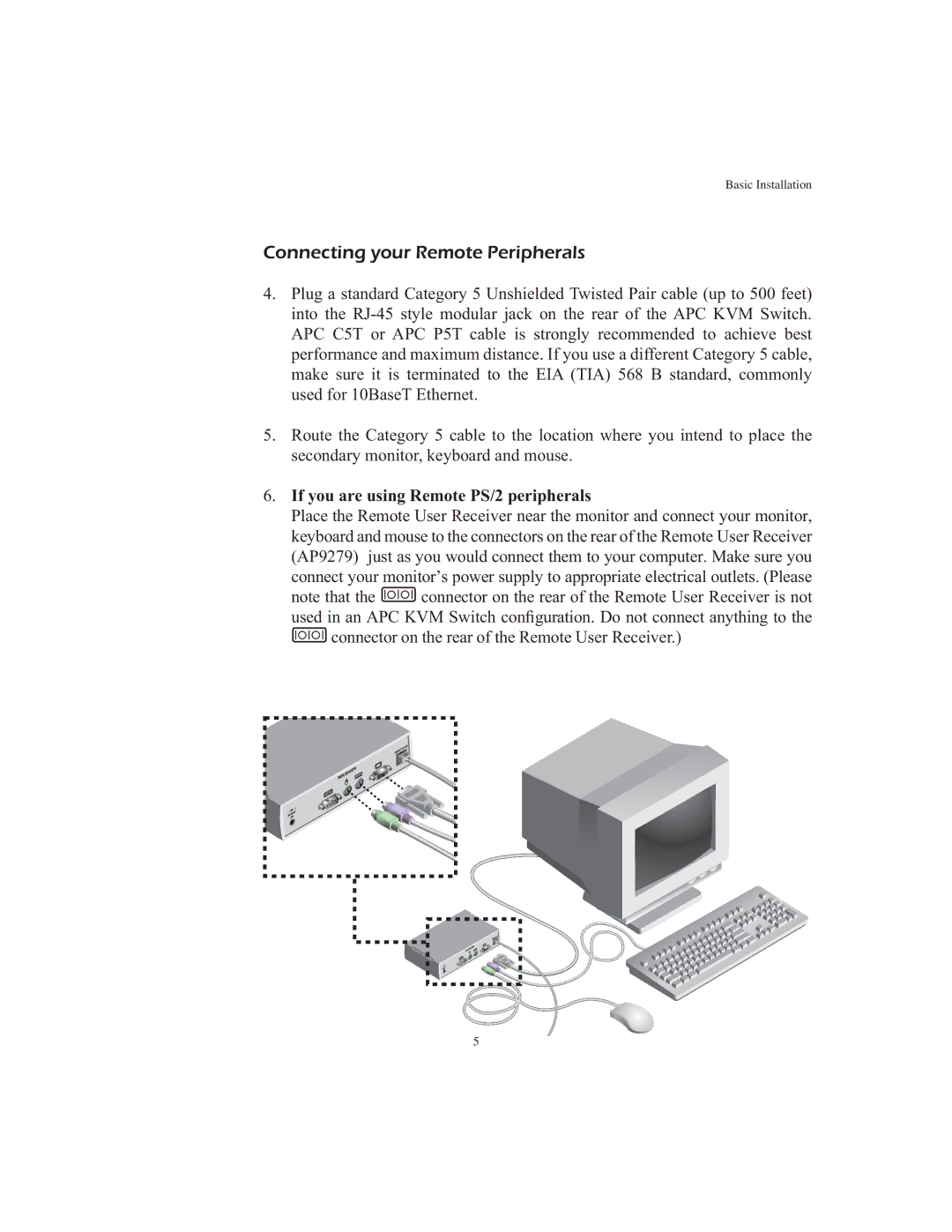 APC AP9268 manual Connecting your Remote Peripherals, If you are using Remote PS/2 peripherals 