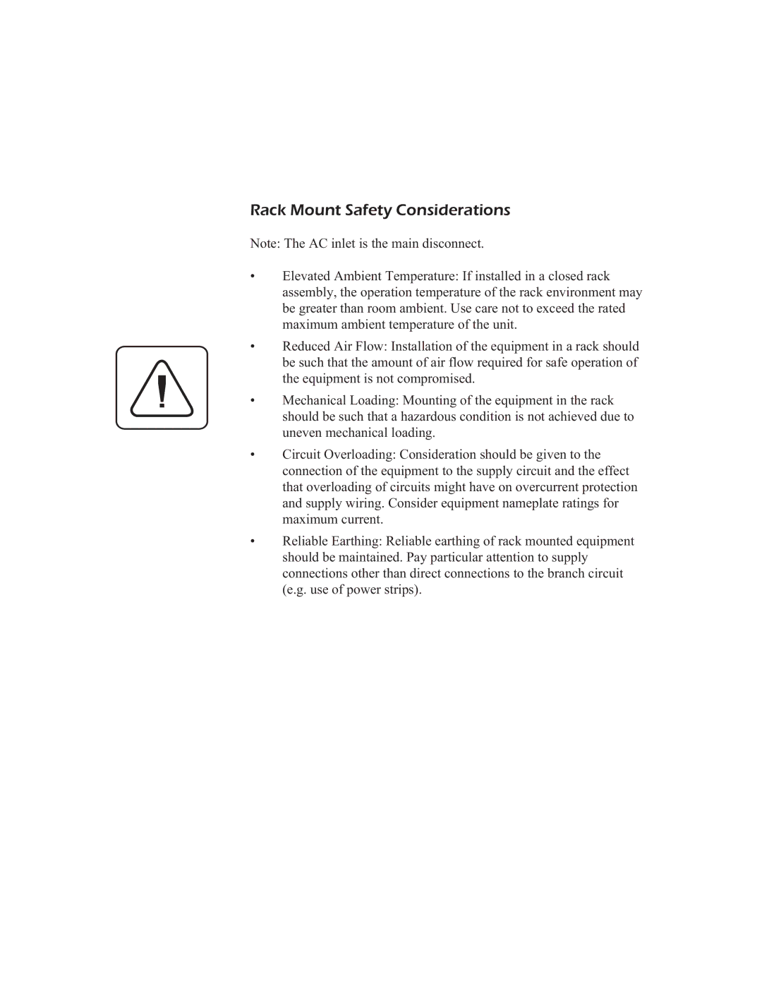 APC AP9268 manual Rack Mount Safety Considerations 