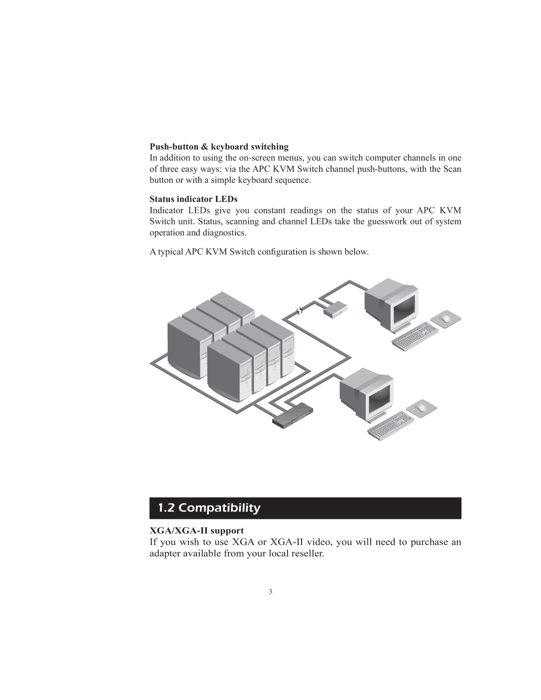 APC AP9268 manual Compatibility, Push-button & keyboard switching 