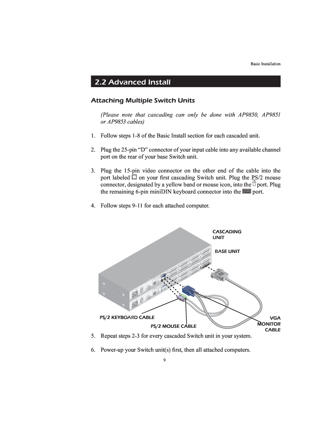 APC AP9268 manual Advanced Install, Attaching Multiple Switch Units 