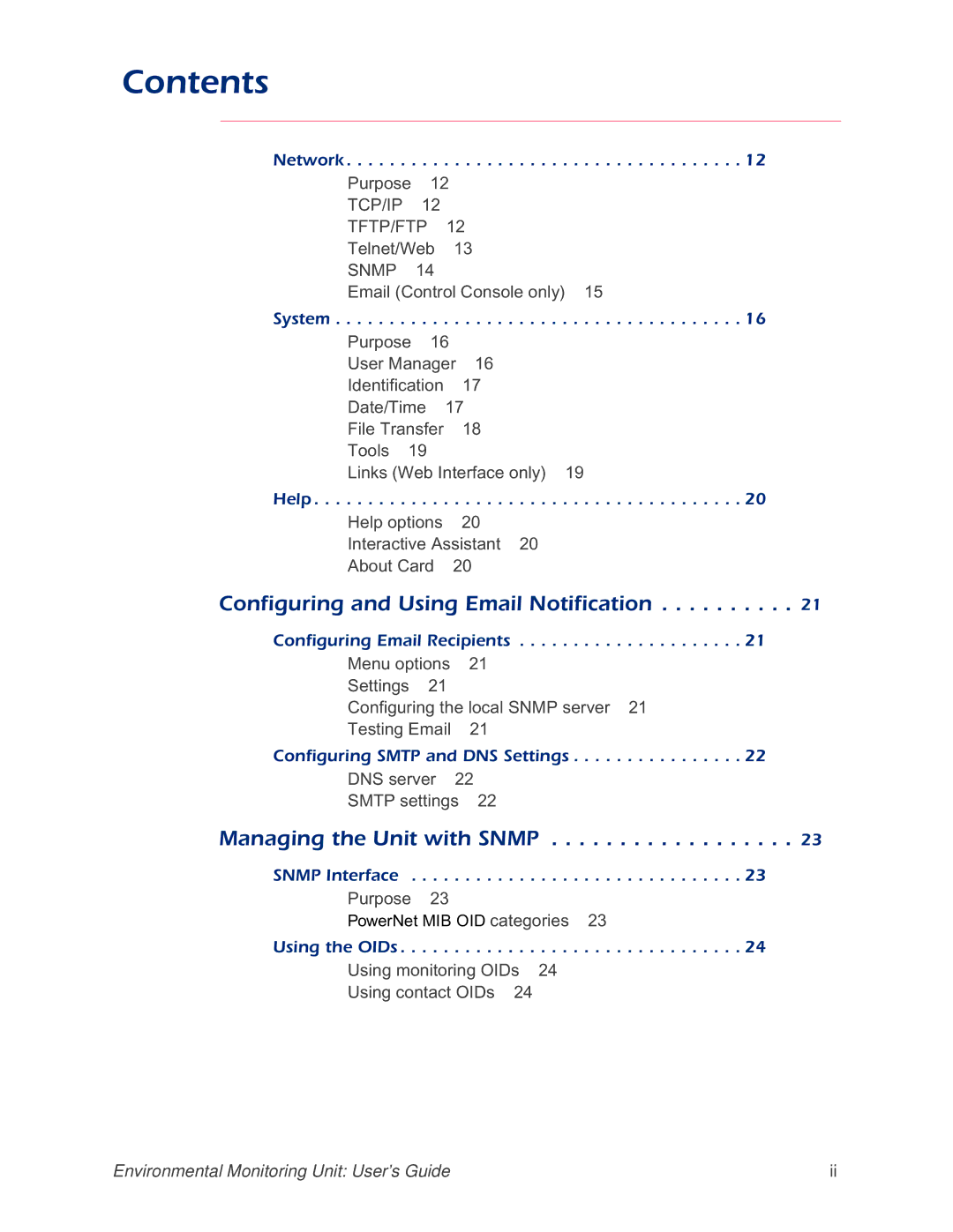 APC AP9312THi manual Contents 