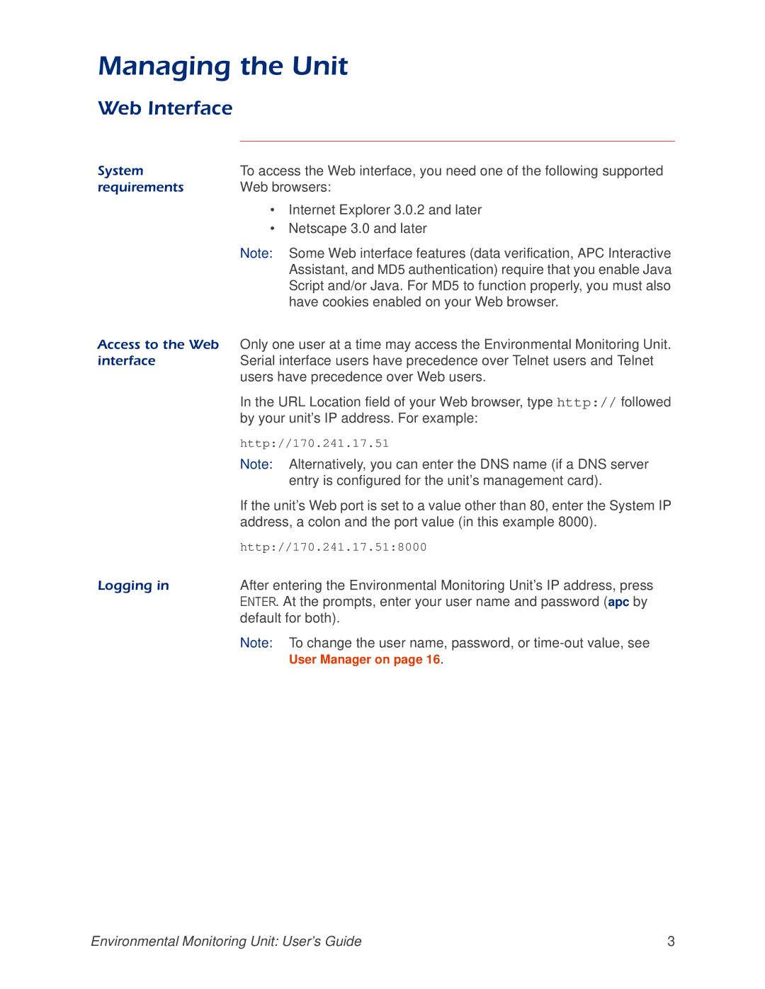 APC AP9312THi manual Web Interface 