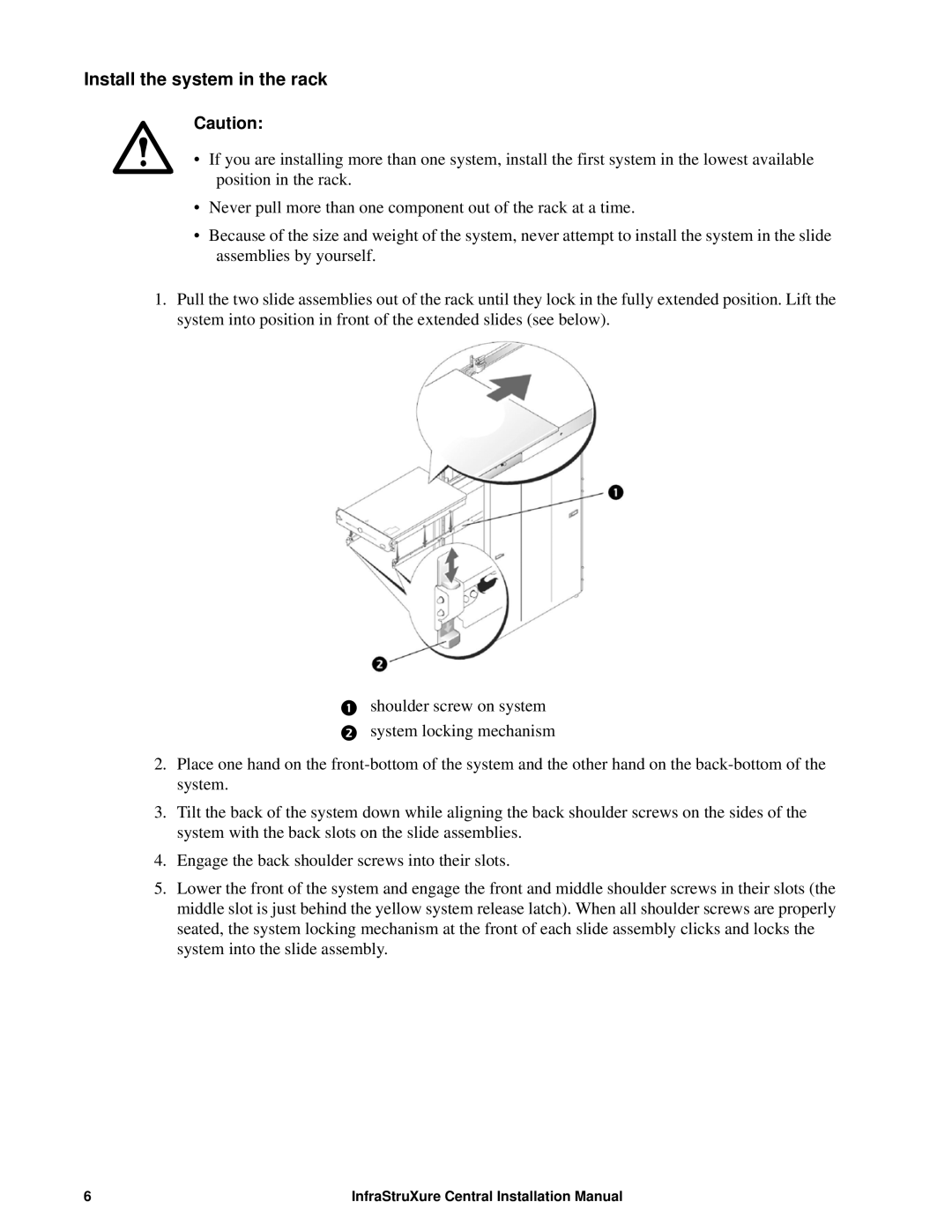 APC AP9475, AP9470, AP9465 installation manual Install the system in the rack 