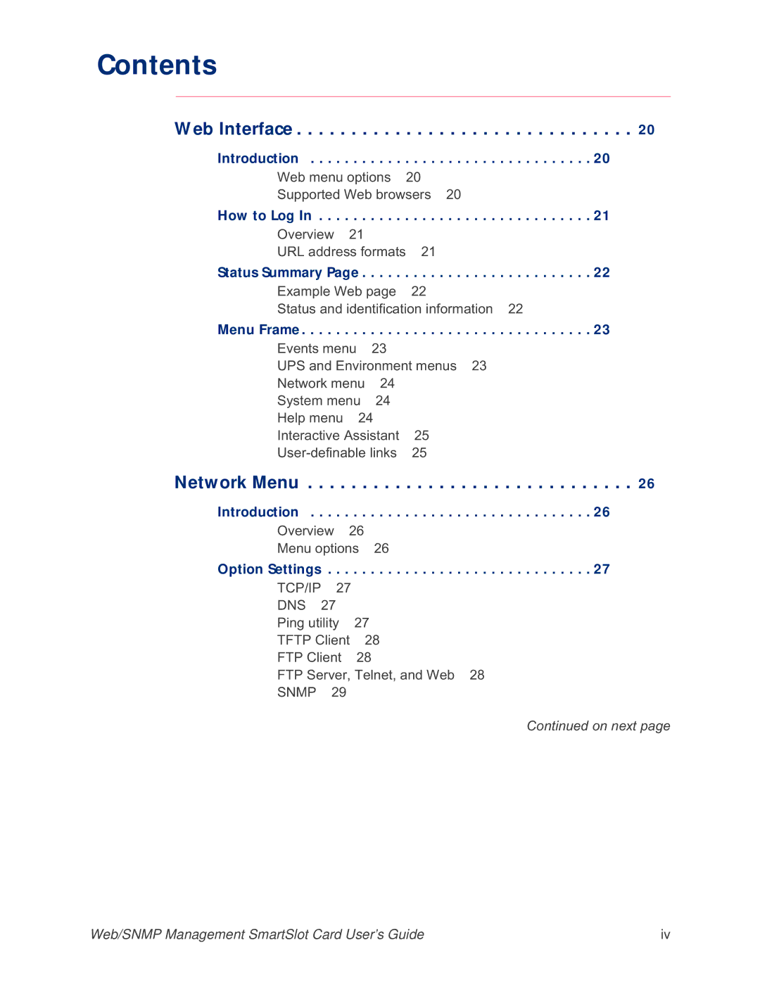 APC AP9606 manual Contents 