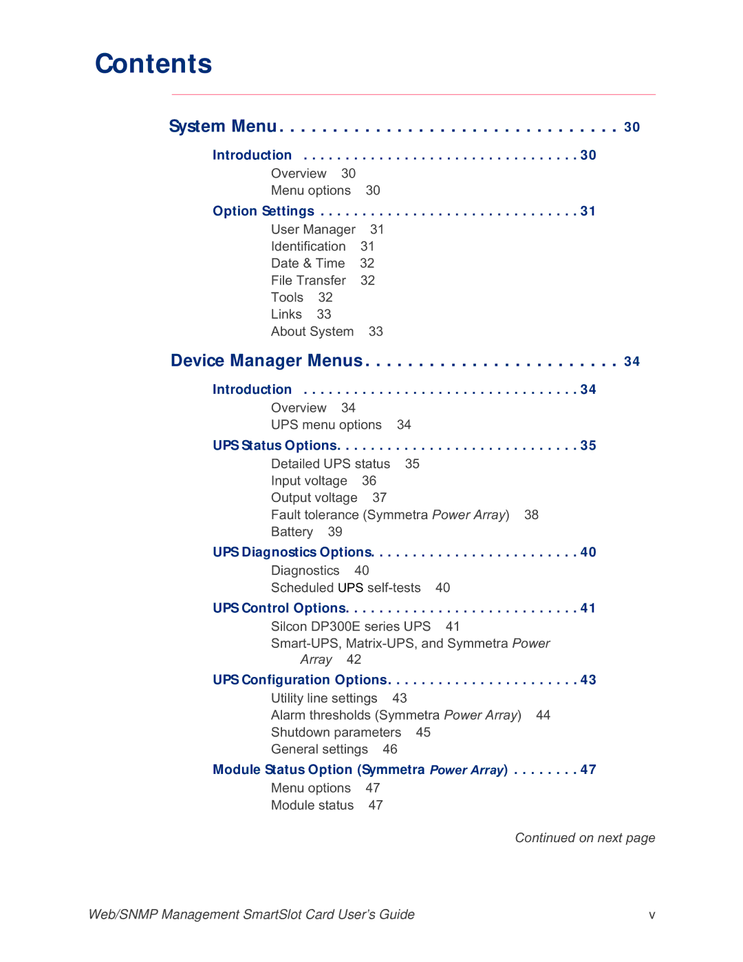 APC AP9606 manual System Menu 