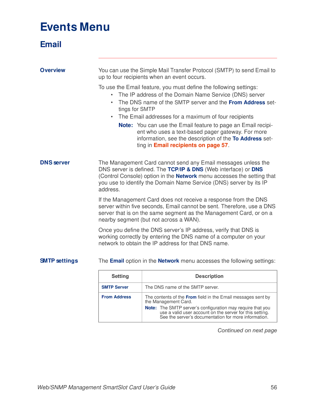 APC AP9606 manual Ting in Email recipients on 