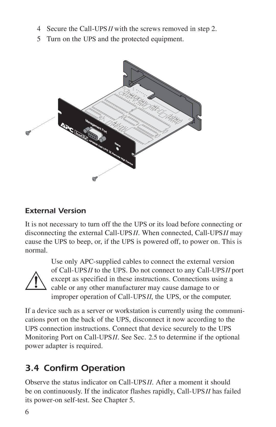 APC AP9608, AP9208 manual Confirm Operation, External Version 