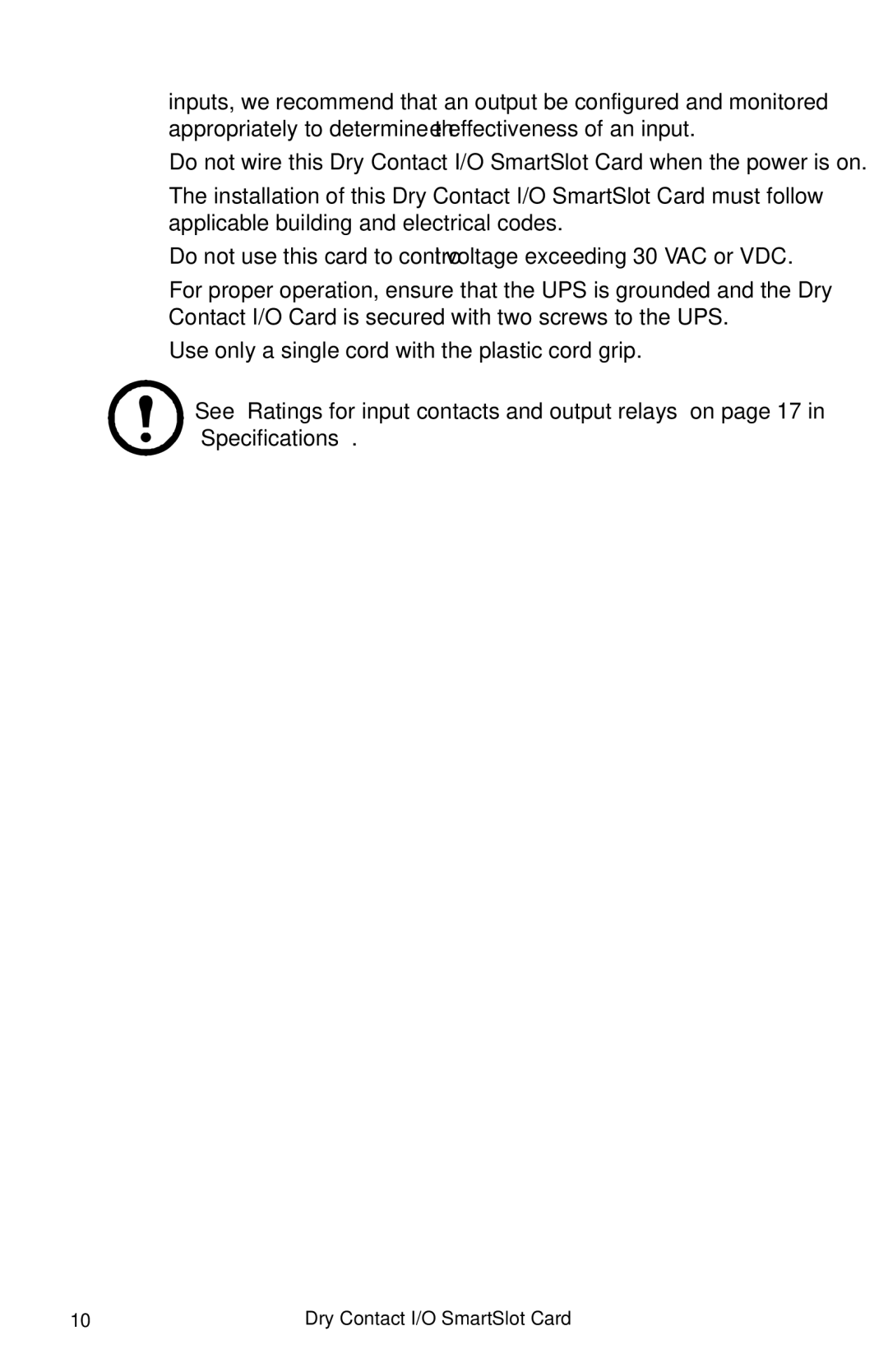 APC AP9613, AP9810 manual Dry Contact I/O SmartSlot Card 