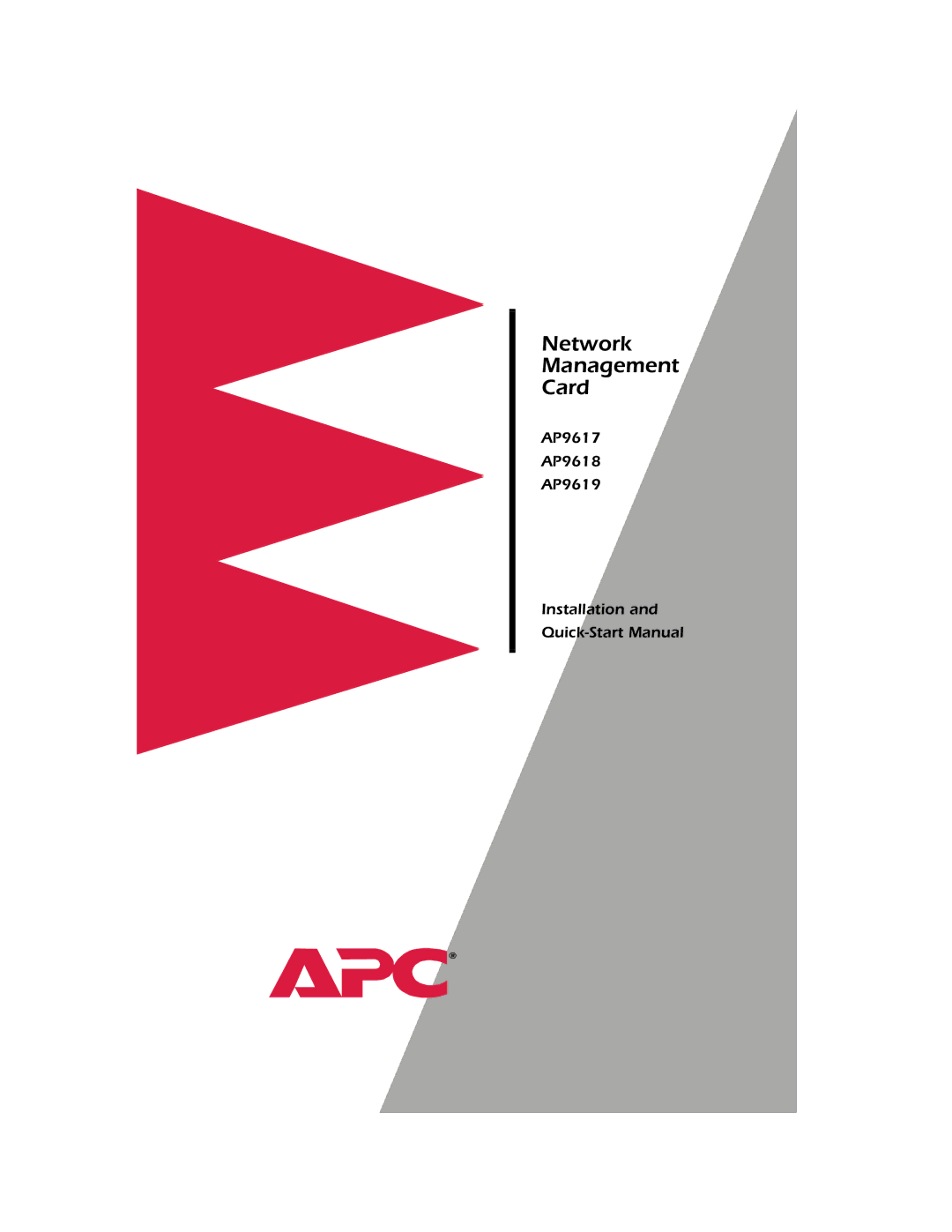 APC AP9617 quick start manual Network Management Card 