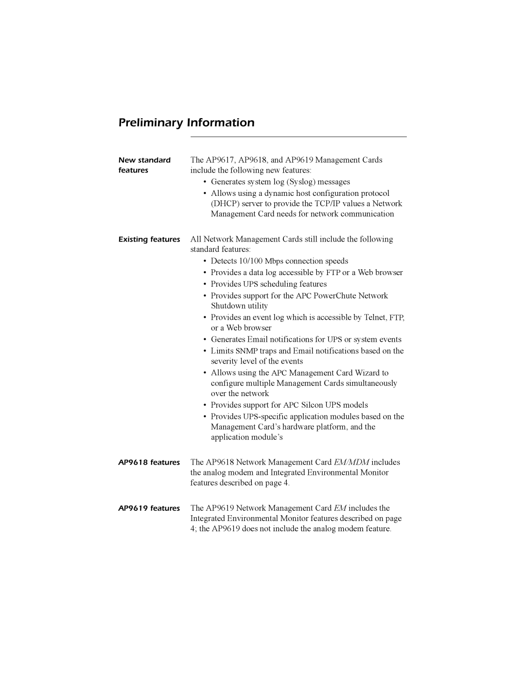 APC AP9617 quick start manual Preliminary Information 