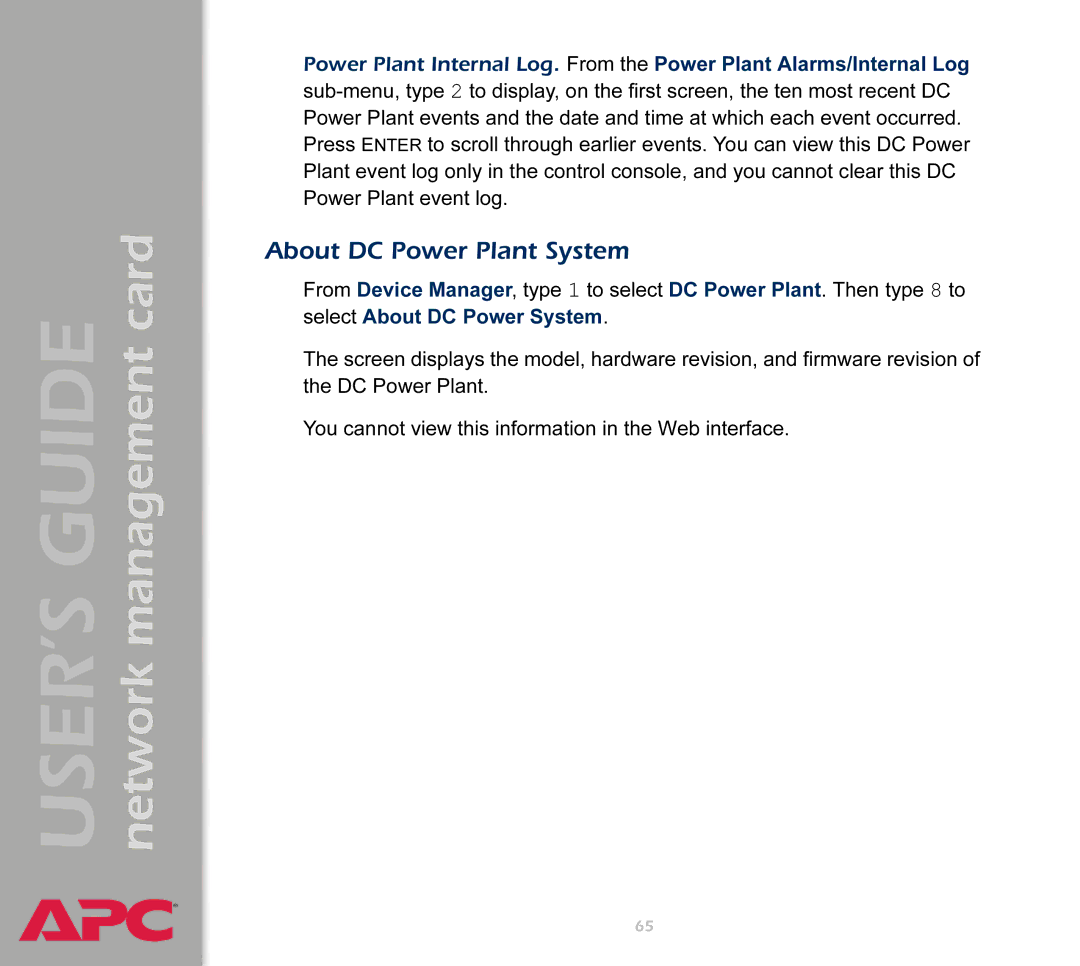 APC AP9617 manual About DC Power Plant System 