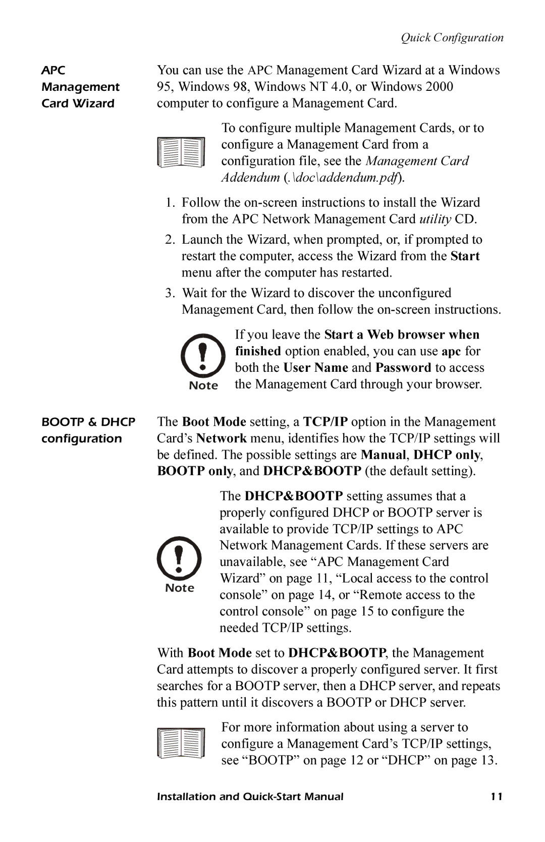 APC AP9618, AP9619 quick start manual If you leave the Start a Web browser when 