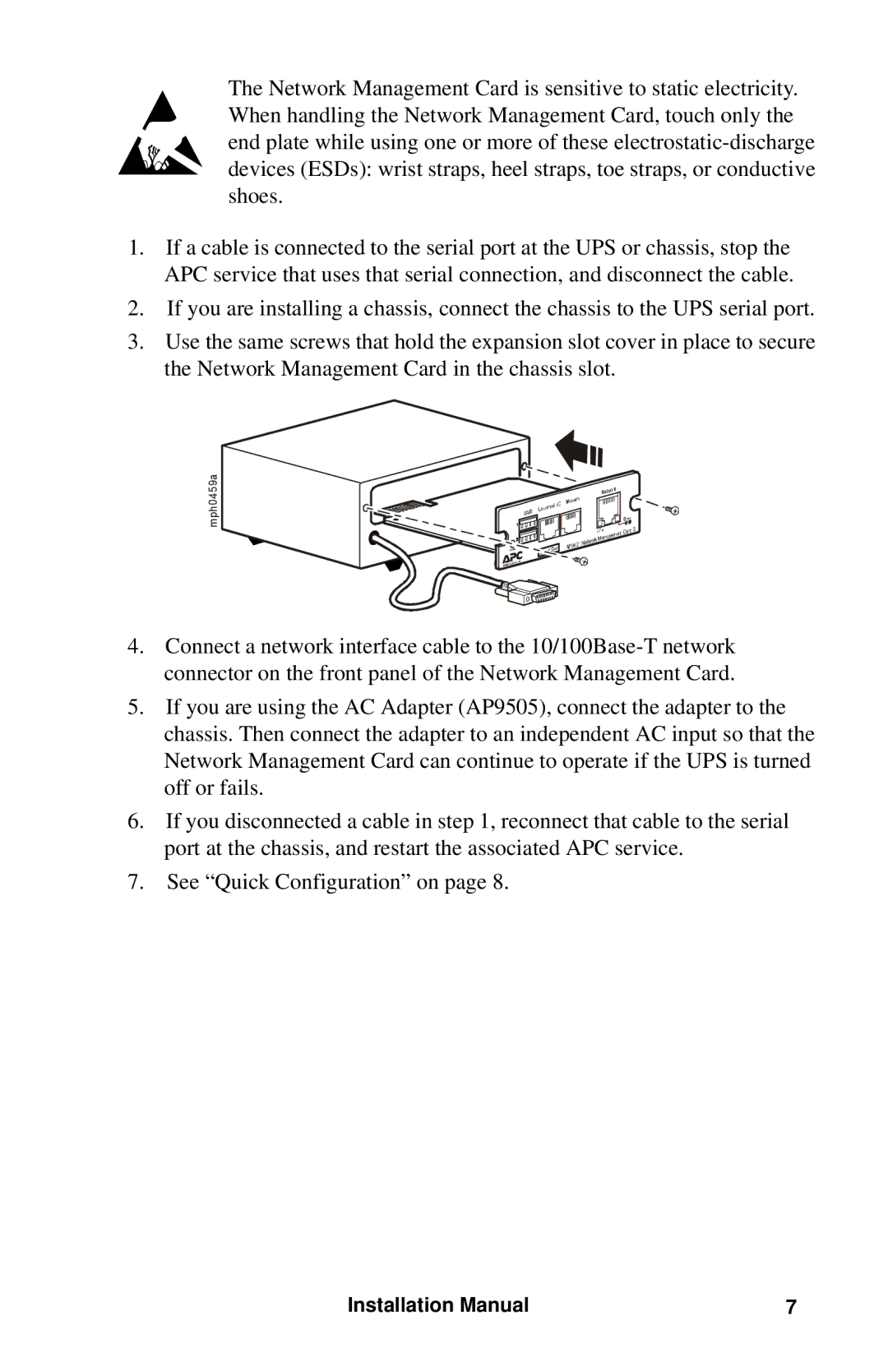 APC AP9630 installation manual Mph0459a 