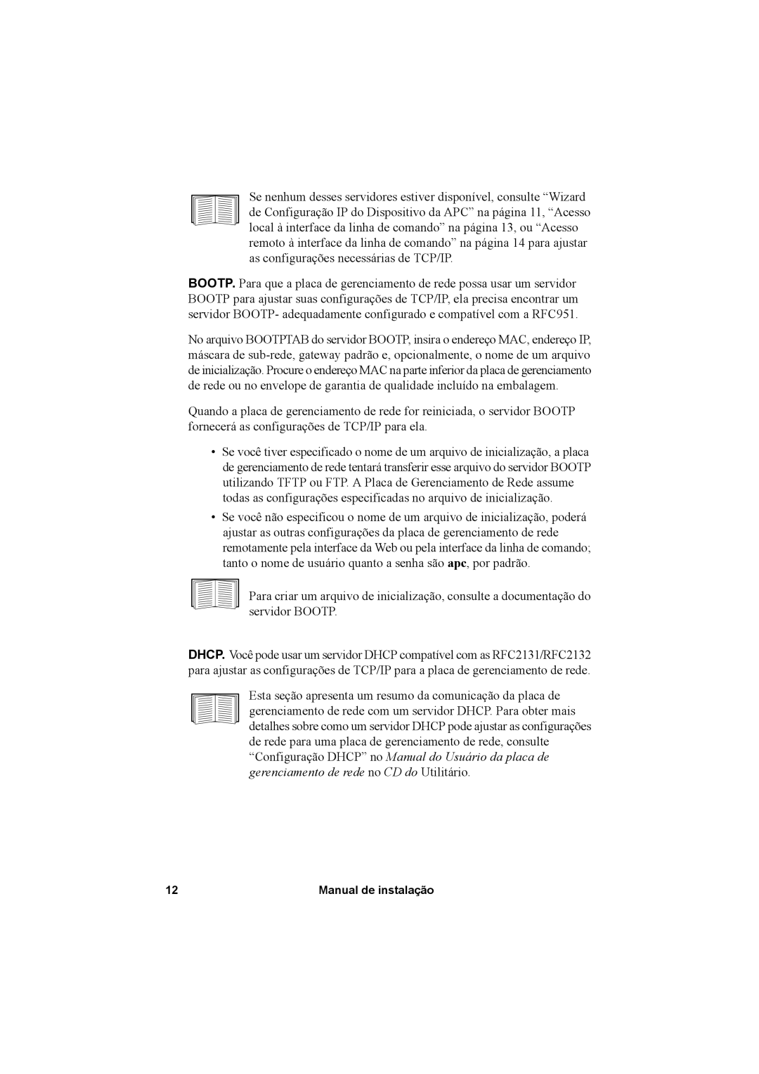 APC AP9631, AP9630 manual Manual de instalação 