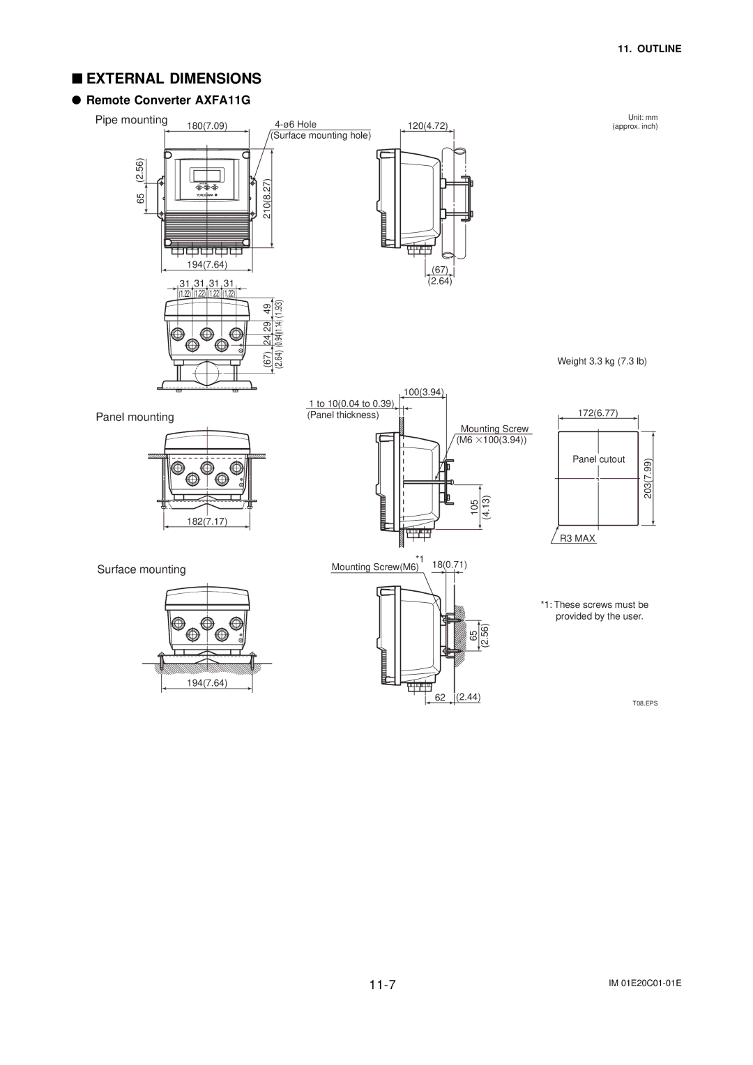 APC user manual Remote Converter AXFA11G, Surface mounting 