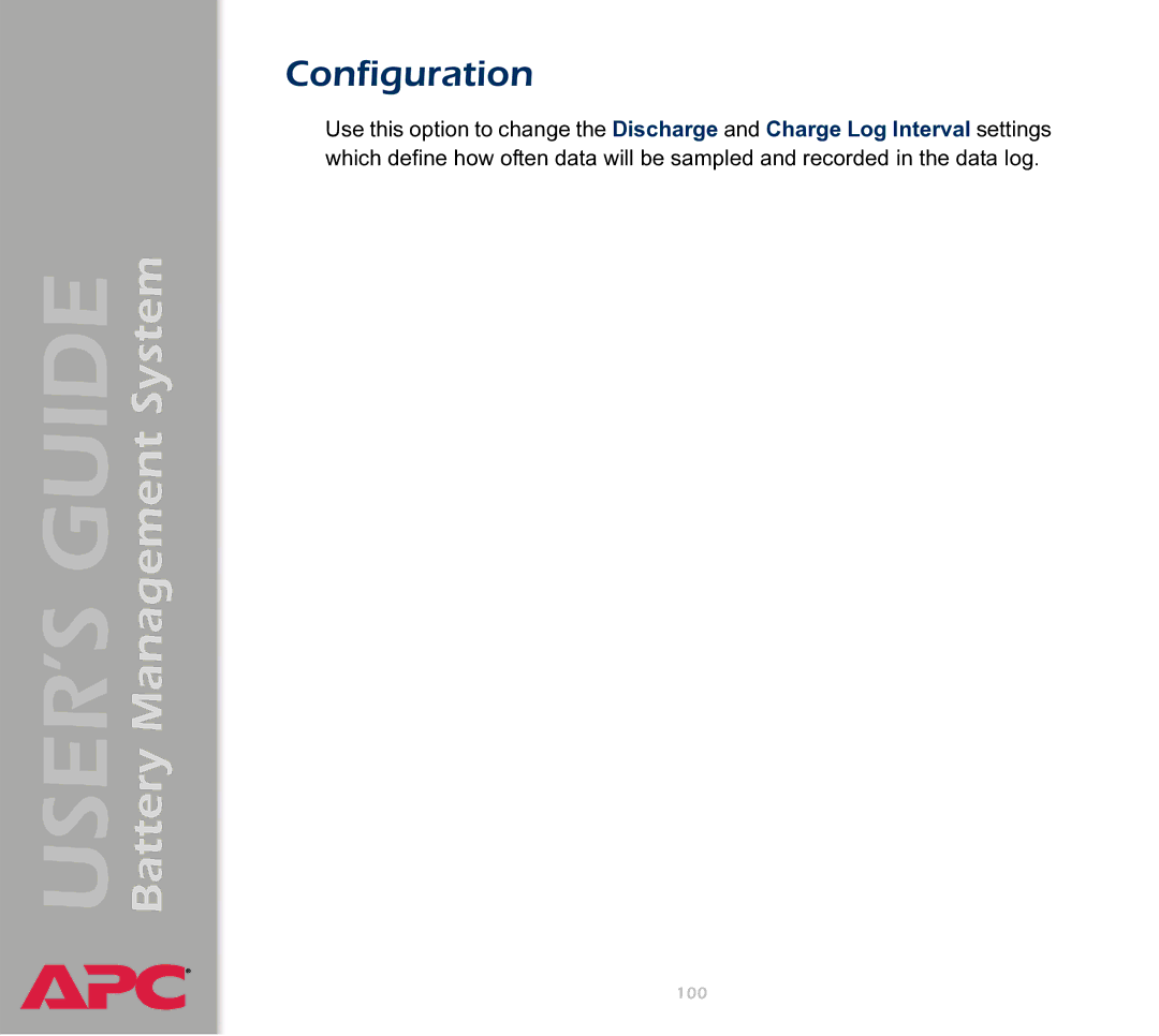 APC Battery Management System manual Configuration 