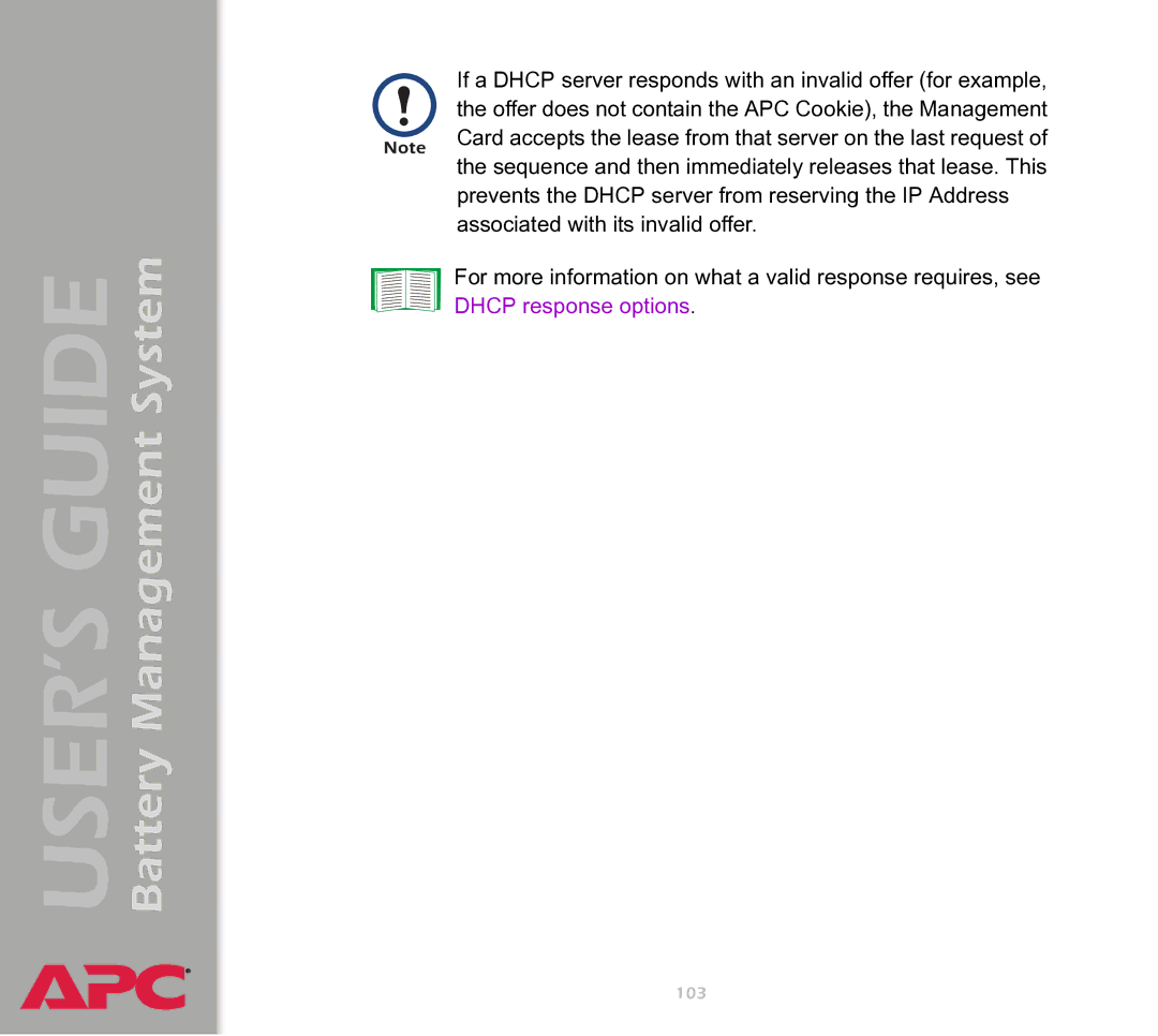 APC Battery Management System manual 103 