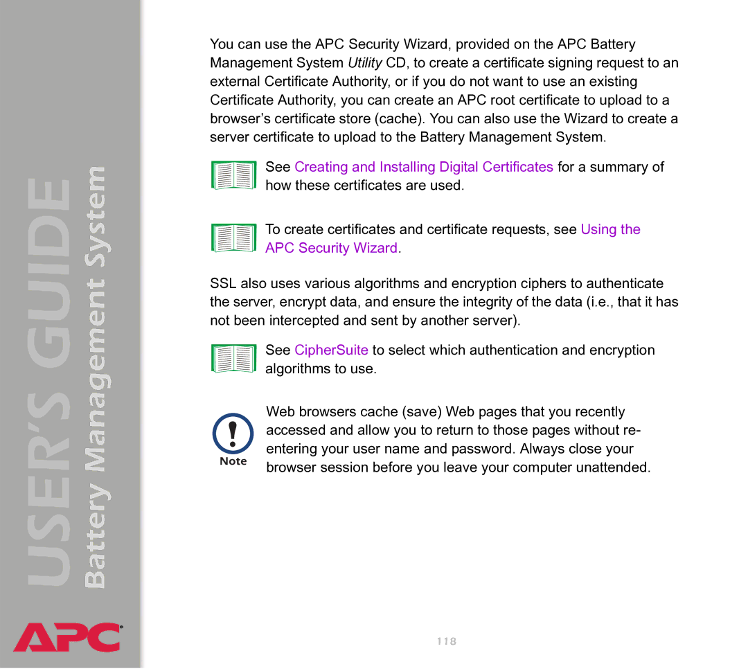 APC Battery Management System manual 118 