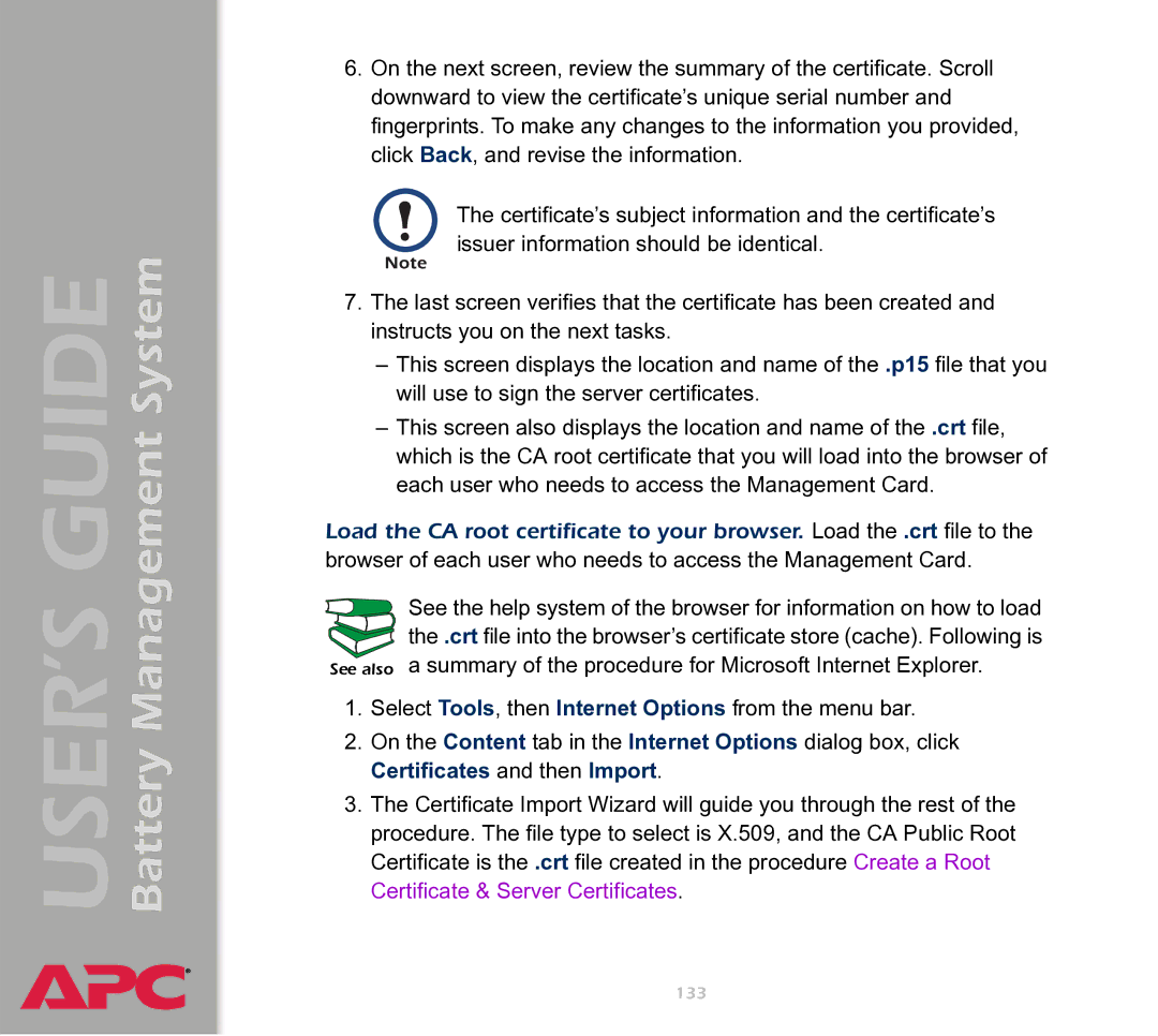 APC Battery Management System manual 133 