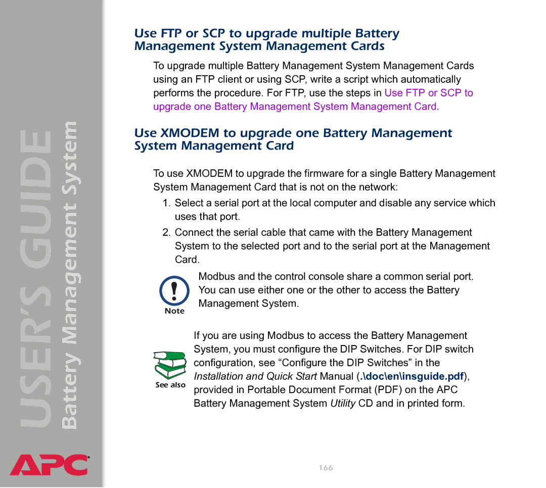 APC Battery Management System manual 166 