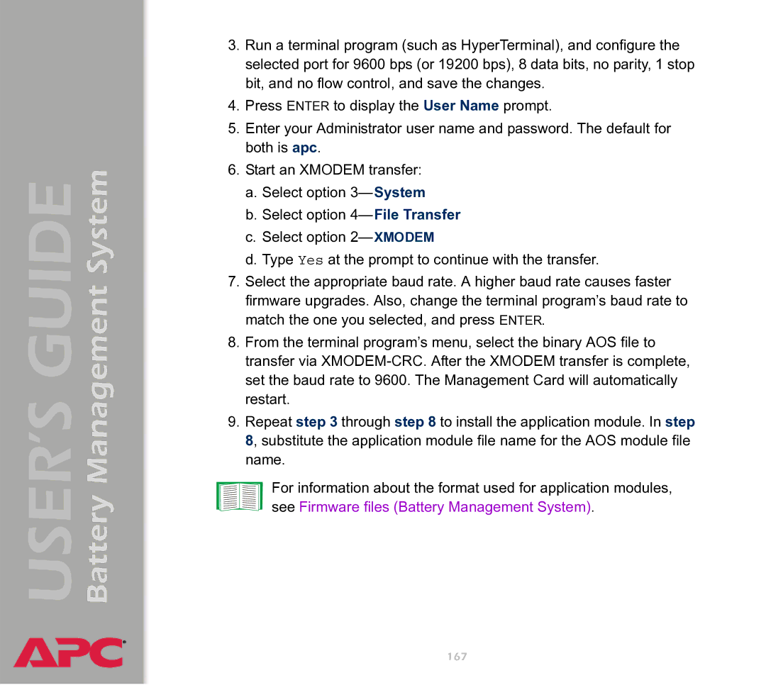 APC Battery Management System manual 167 