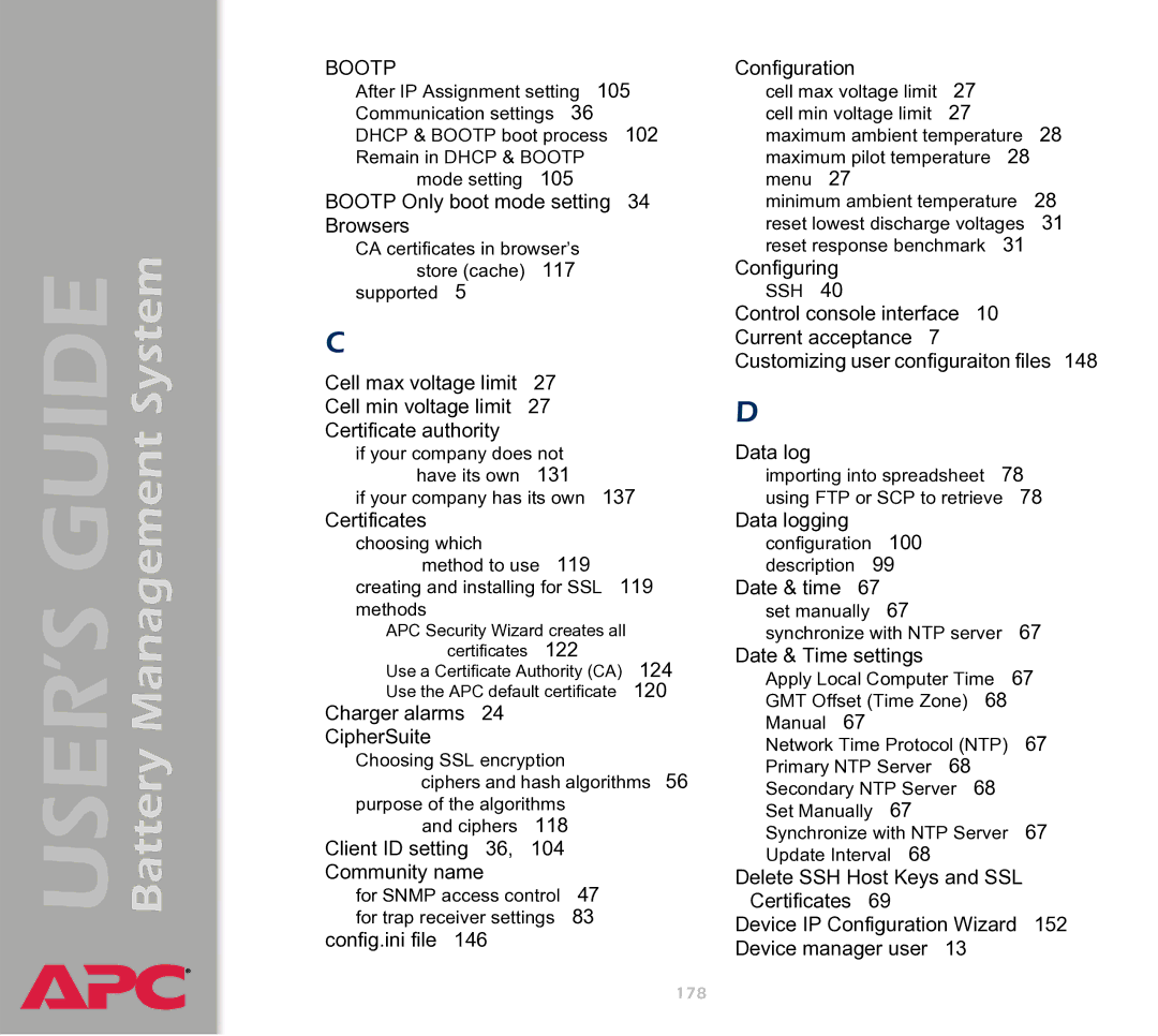 APC Battery Management System manual Bootp 