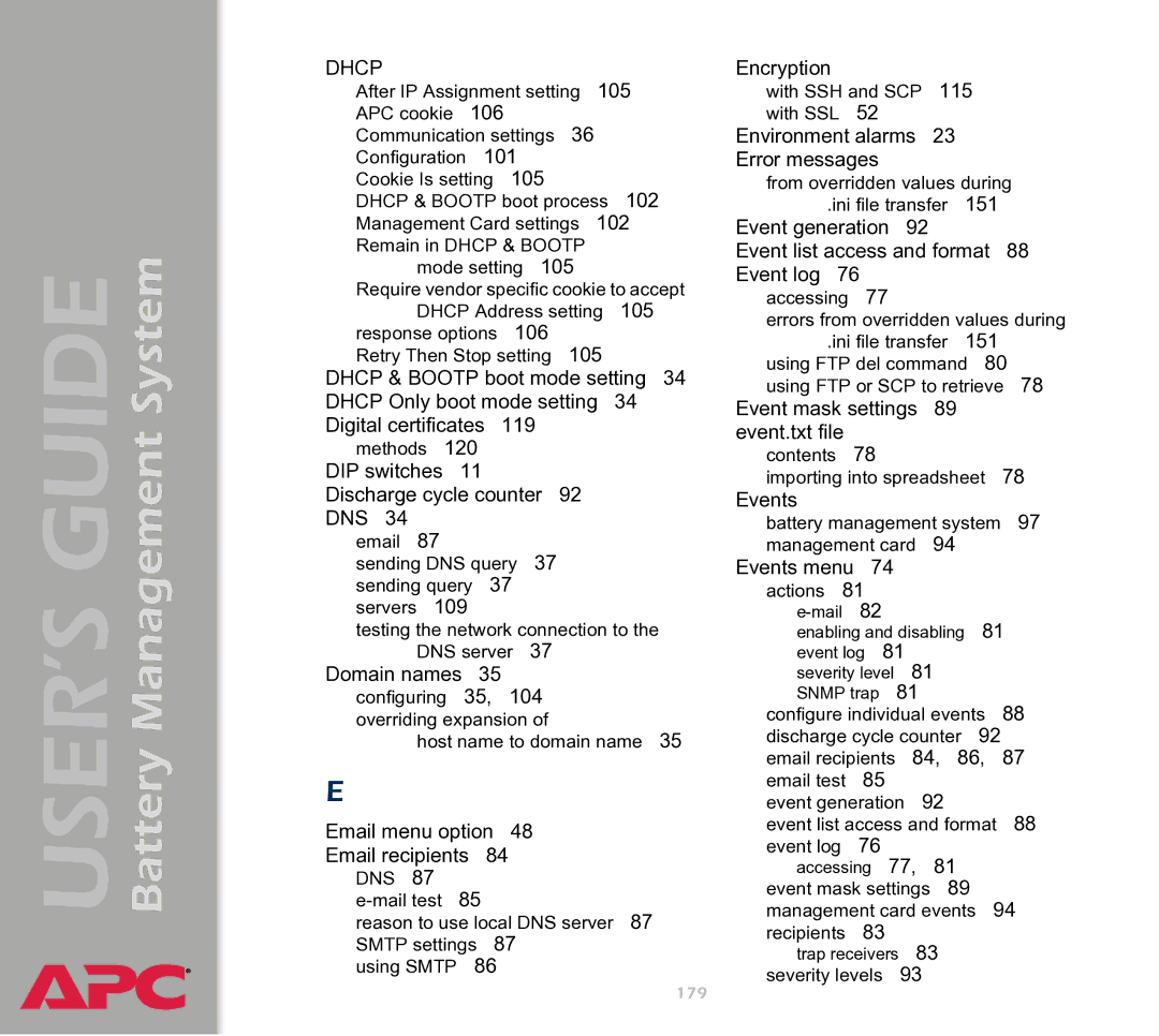 APC Battery Management System manual Dhcp 