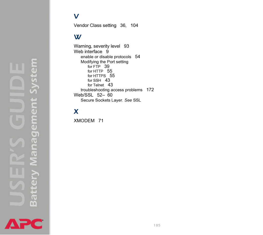 APC Battery Management System manual Xmodem 