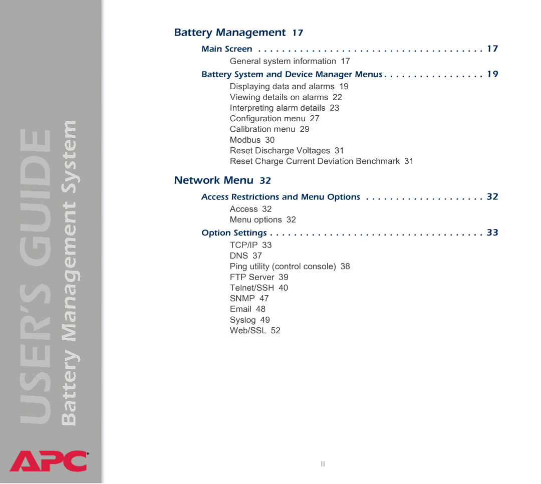 APC Battery Management System manual 