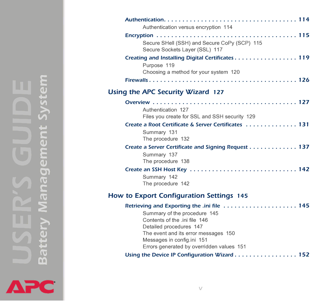 APC Battery Management System manual Using the APC Security Wizard 