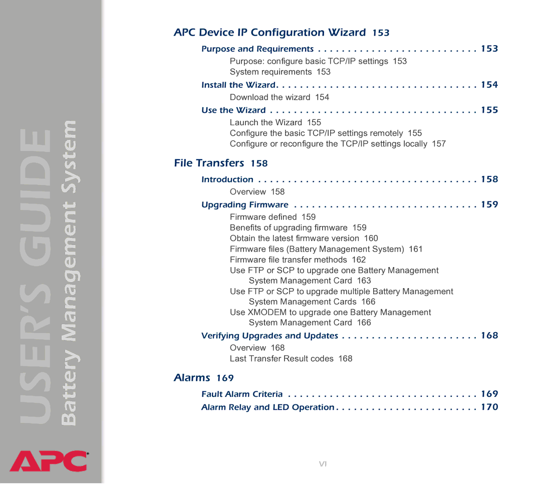 APC Battery Management System manual Alarms 