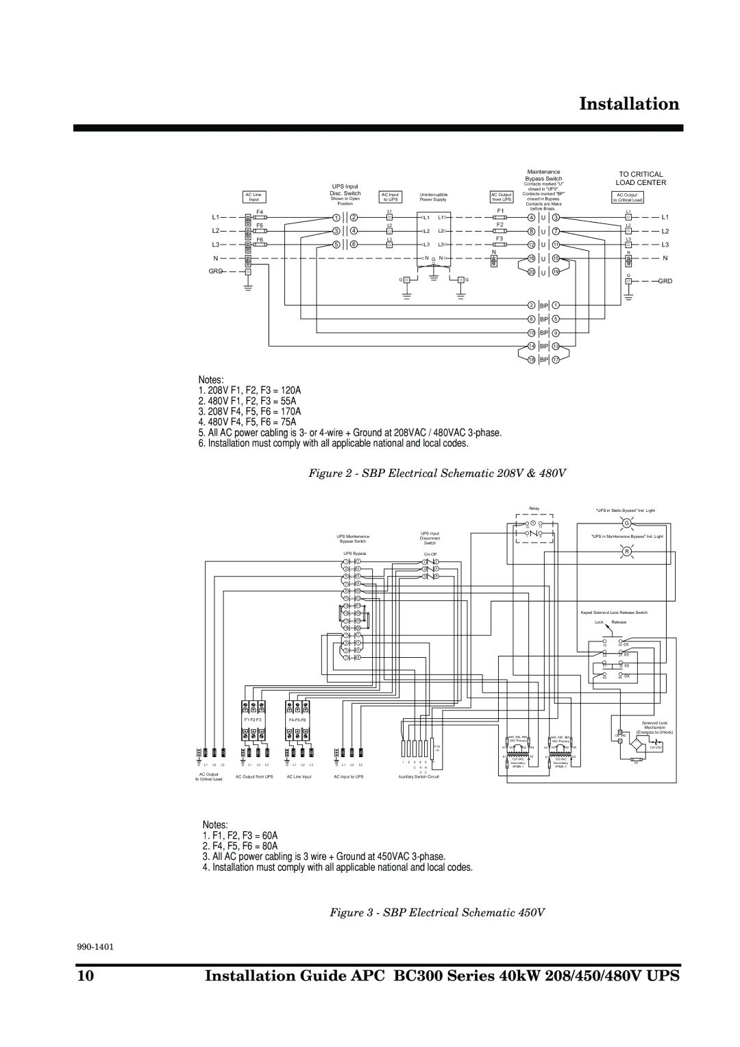 APC BC300 Series manual SBP Electrical Schematic 