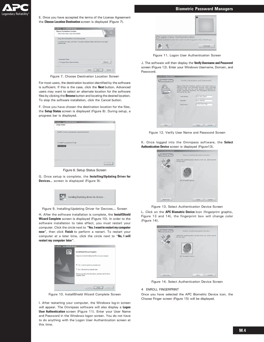 APC BIOM34-EC user manual Enroll Fingerprint 