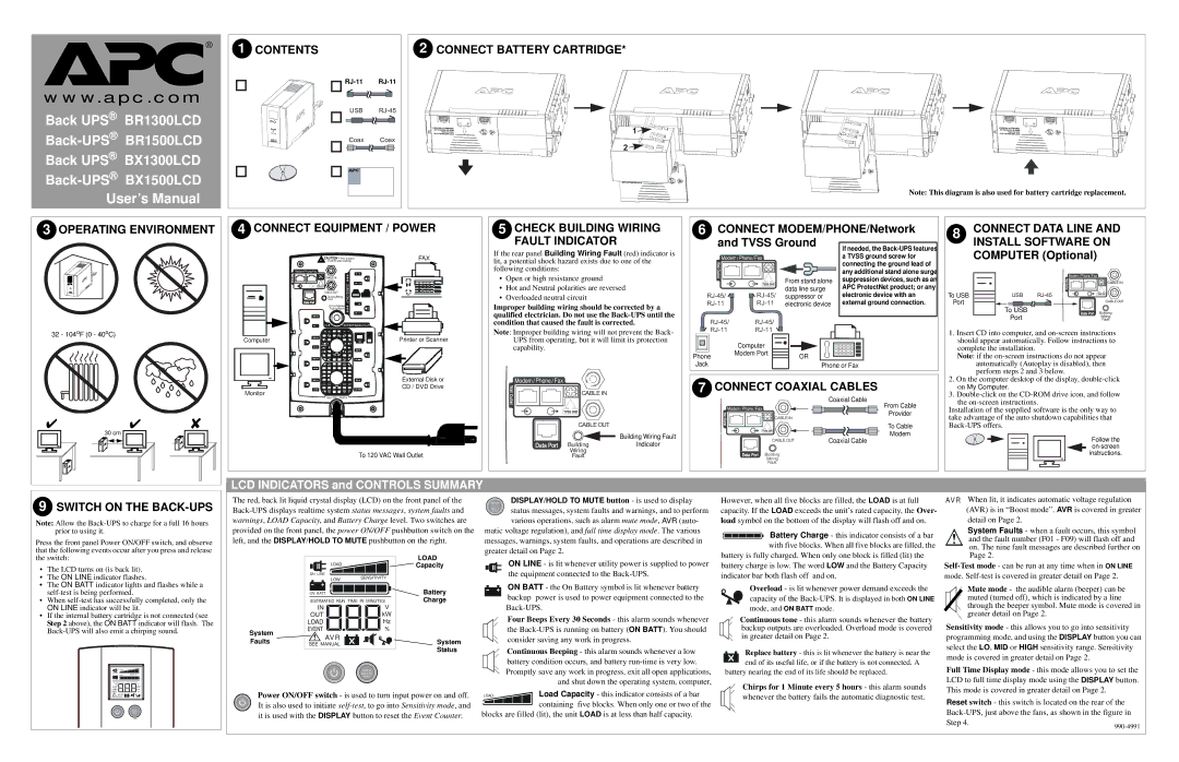 APC BR1500LCD user manual Improper building wiring should be corrected by a, Condition that caused the fault is corrected 